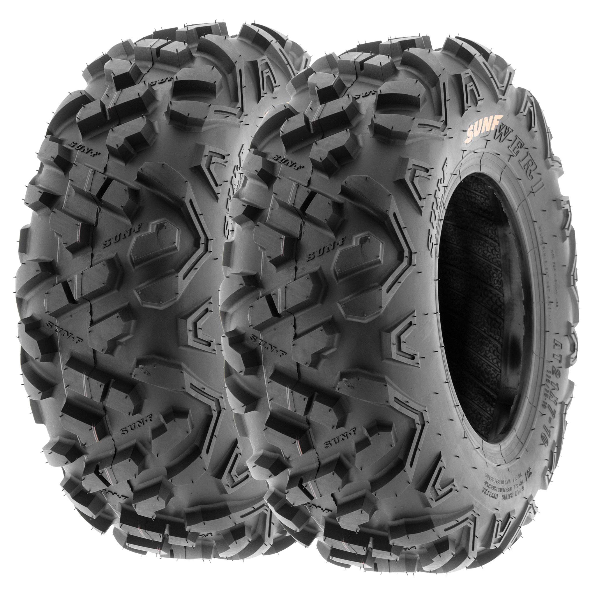 Set Of 4 Sunf Power.Ii Atv Utv Tires 19X7-8 Front & 18X9.5-8 Rear, All-Terrain Off Road, 6 Pr, A051