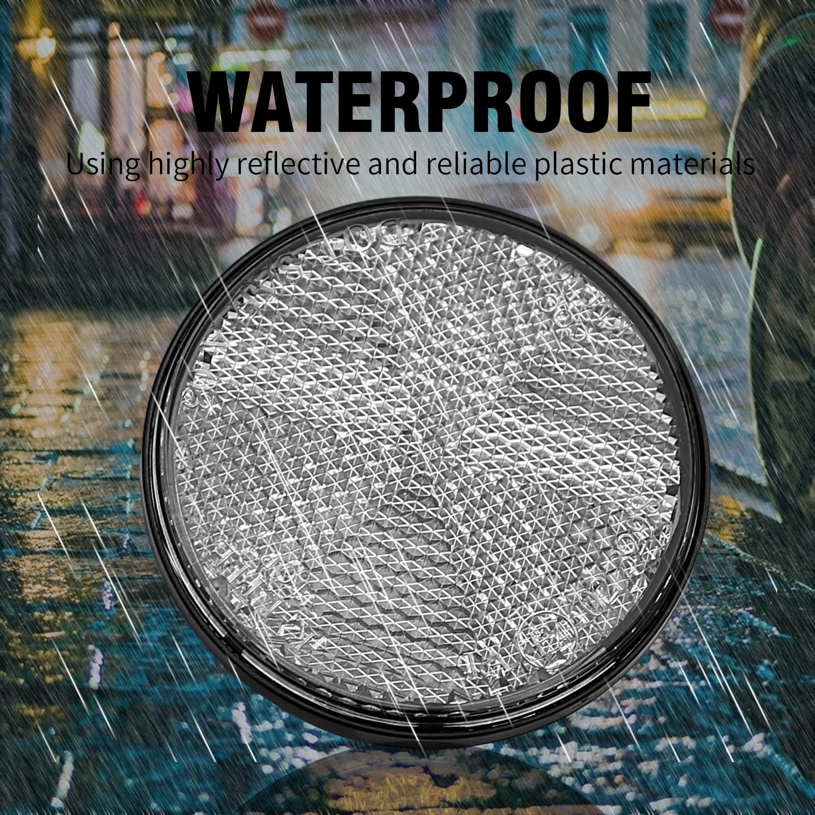 UOIENRT 2.3'' 10 Pack self Adhesive All Plastic Round reflectors for Mailbox, motobikes, Trailers, Trucks, Boats, SUV's, RV's (W