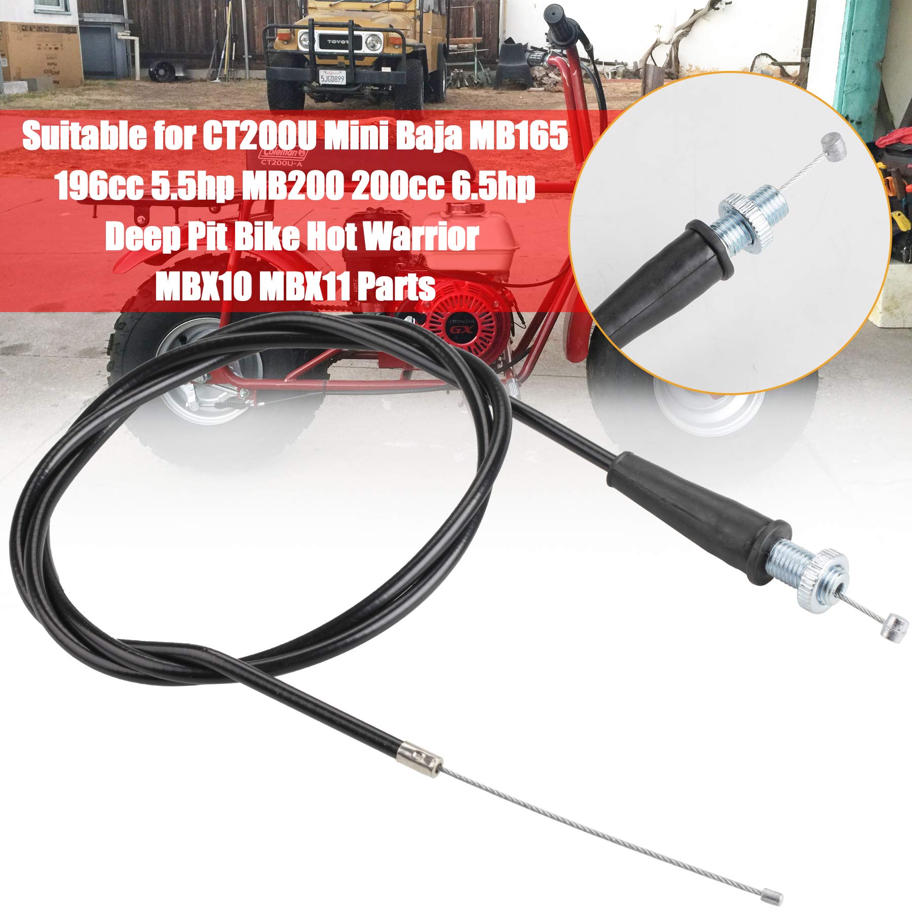 Mrelc 50-Inch Mini Bicycle Throttle Cable Compatible With Mb165 196Cc 5.5Hp Mb200 200Cc 6.5Hp And Pit Bike Thermal Warrior Ct200
