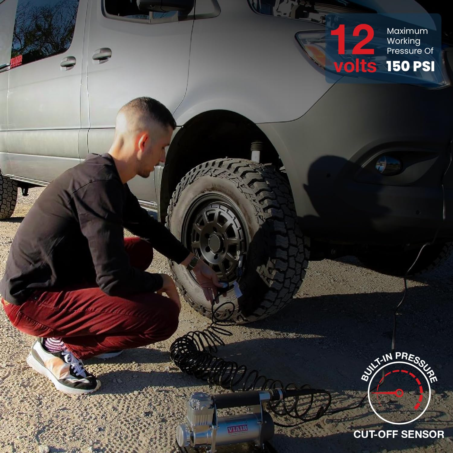 Viair 450P/45043 Automatic Portable Compressor, Tire Inflator Kit, Air Compressor For Truck, Jeep, Suv, And Car Tires, Portable