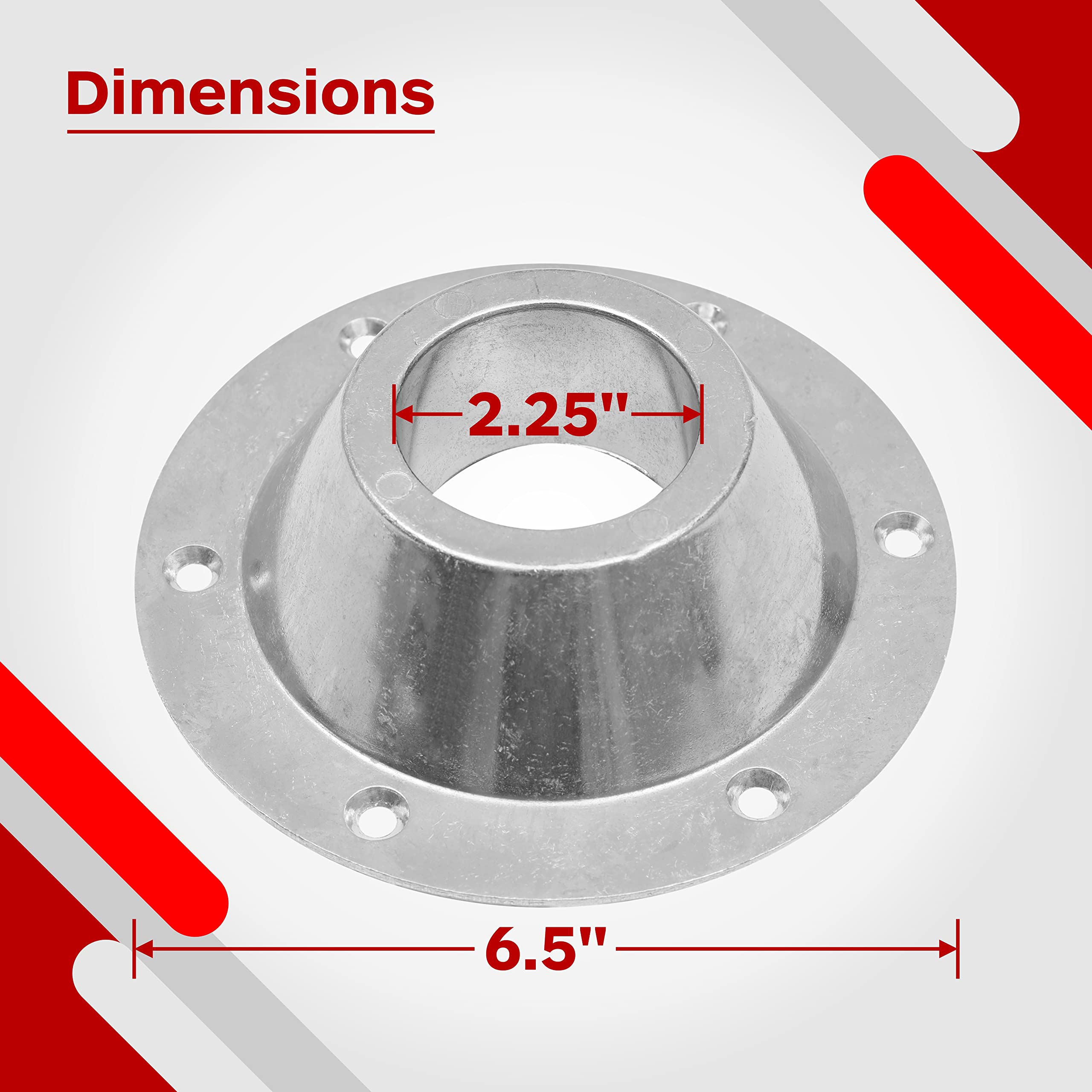 Tongass (2-Pack Rv Table Base (Standard Size) - Aluminum Pedestal Table Base Flange - Table And Floor Mounting Base With 6 Mounting Holes - Includes Mounting Screws
