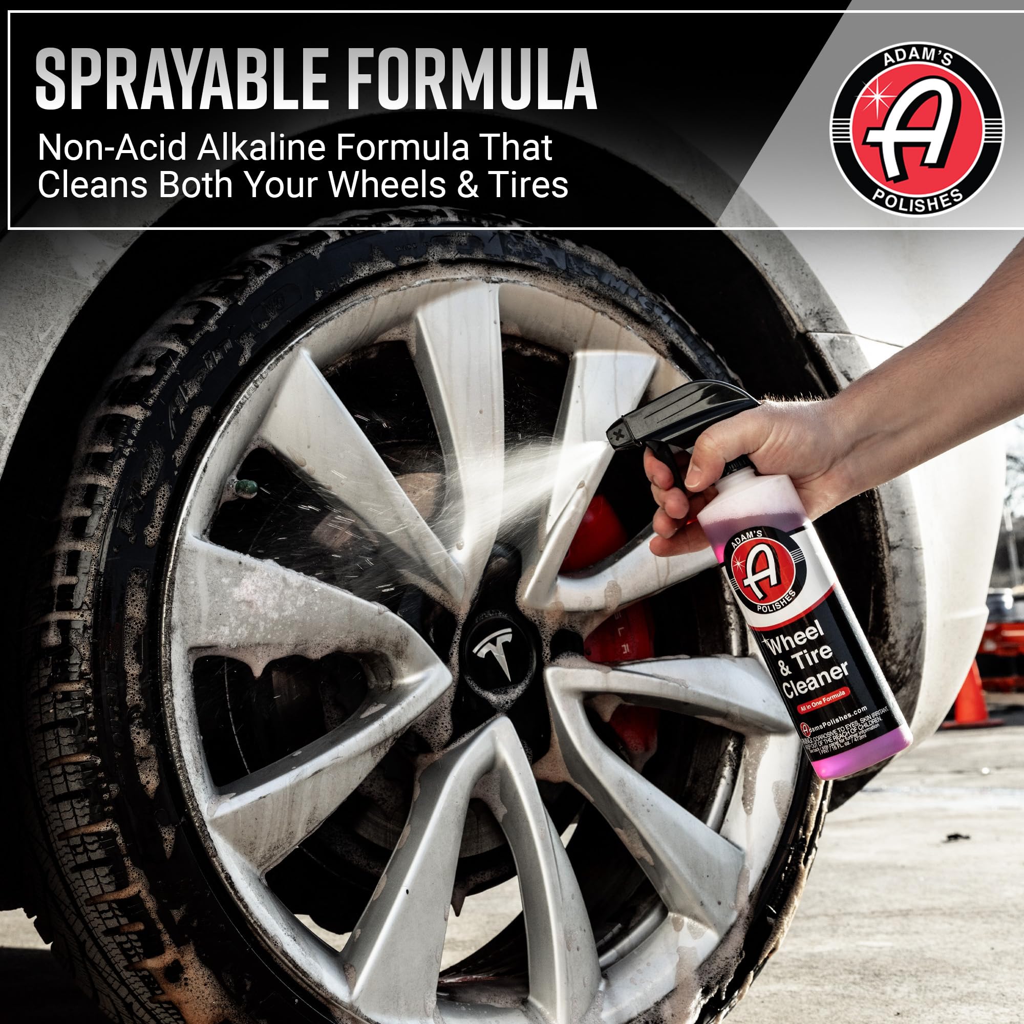 Adam'S Polishes Wheel & Tire Cleaner Combo - Professional All In One Tire & Wheel Cleaner W/Wheel Brush & Tire Brush  Car Wash W