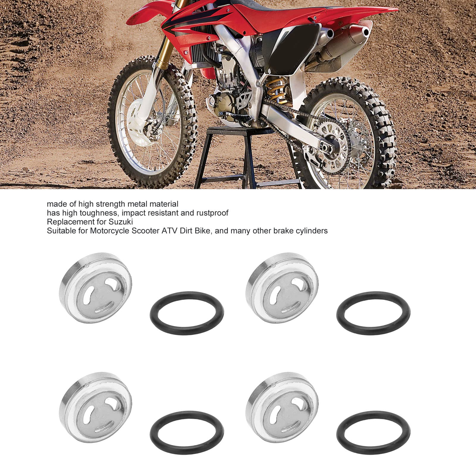 Brake Master Cylinder Gasket Set, 4 Pcs Brake Master Cylinder Reservoir Sight Gasket Set Motorcycle Accessory for Scooter ATV Di