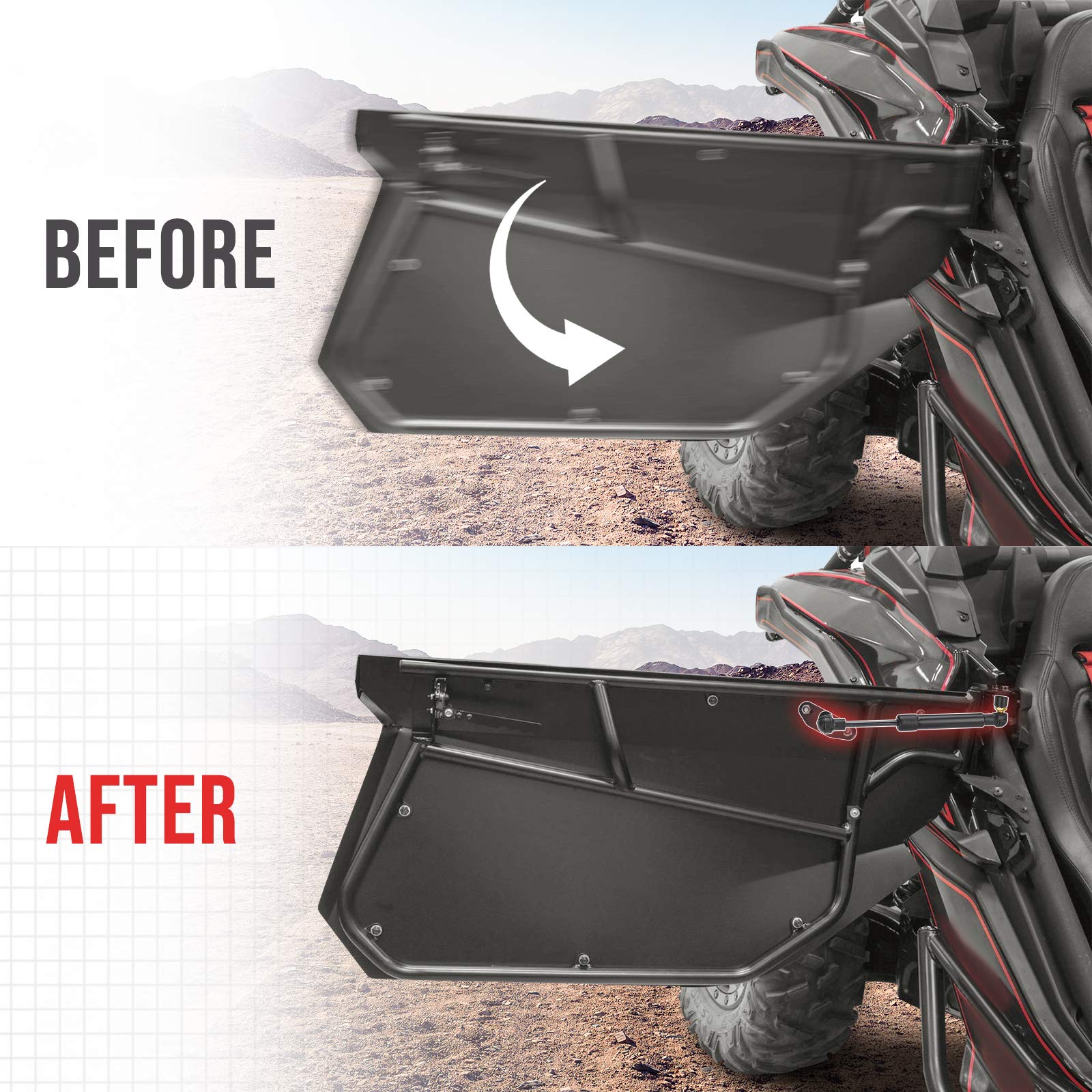 Kemimoto X3 Door Opener Kits Door Shocks Struts Compatible with 2017-2022 Can Am Maverick X3 and X3 Max Front and Rear Doors, Bl