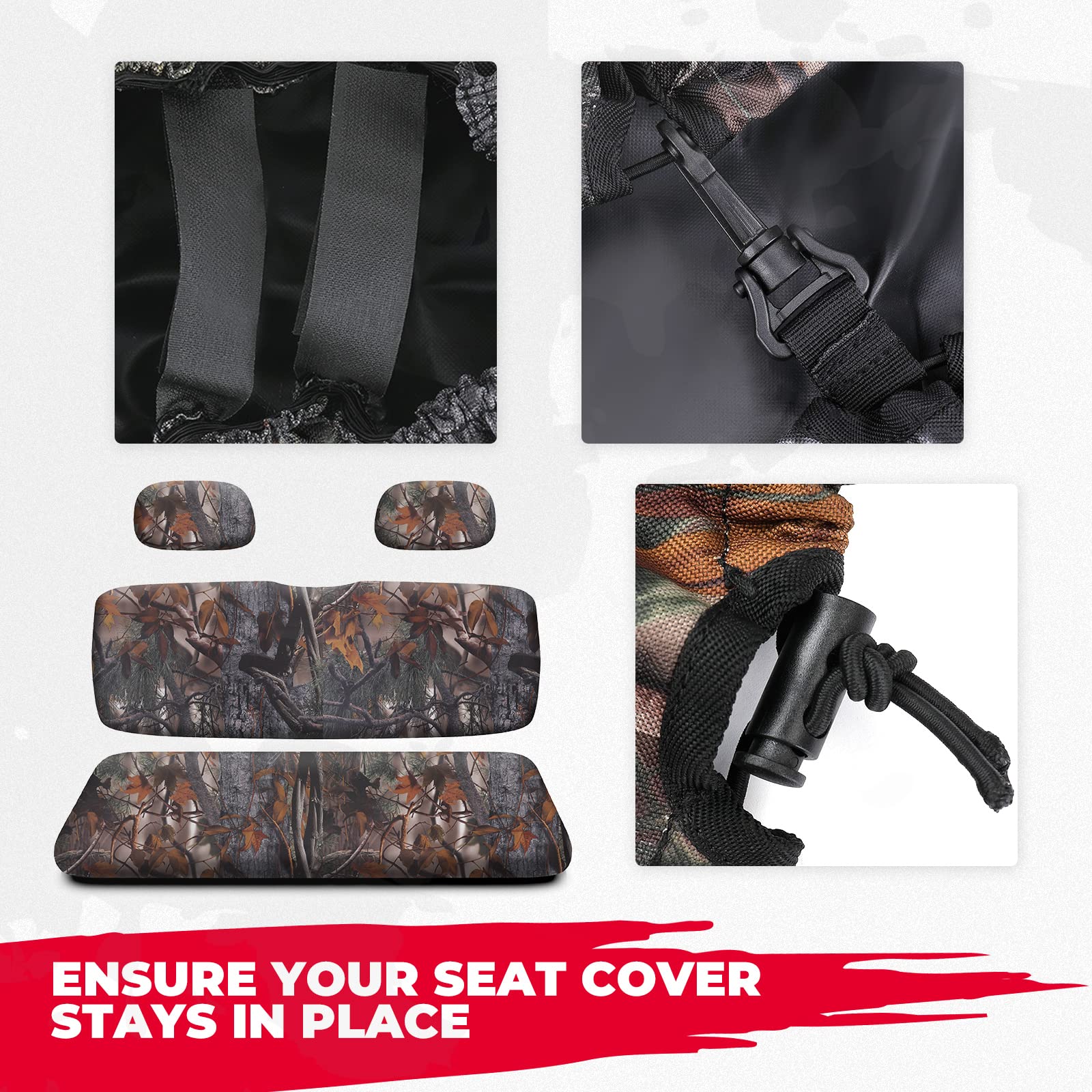 Kemimoto Seat Covers Waterproof Compatible With Ranger 500 700 800, Camo Utv Seat Covers Compatible With 2002-2008 Polaris Ranger 500 700 800