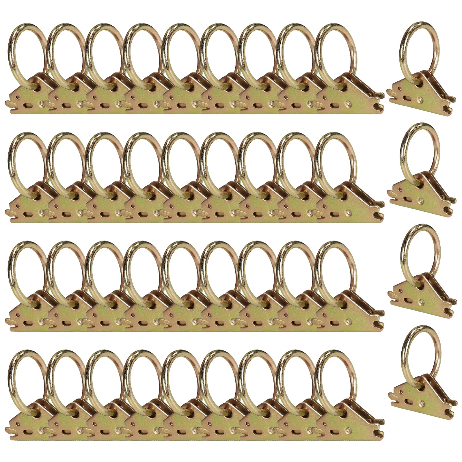 Eapele 40Pcs Steel E-Track O Ring Tie-Down Anchors, Secure Cargo In Enclosed/Flatbed Trailers, Trucks, Load Limit Of 1500Lb