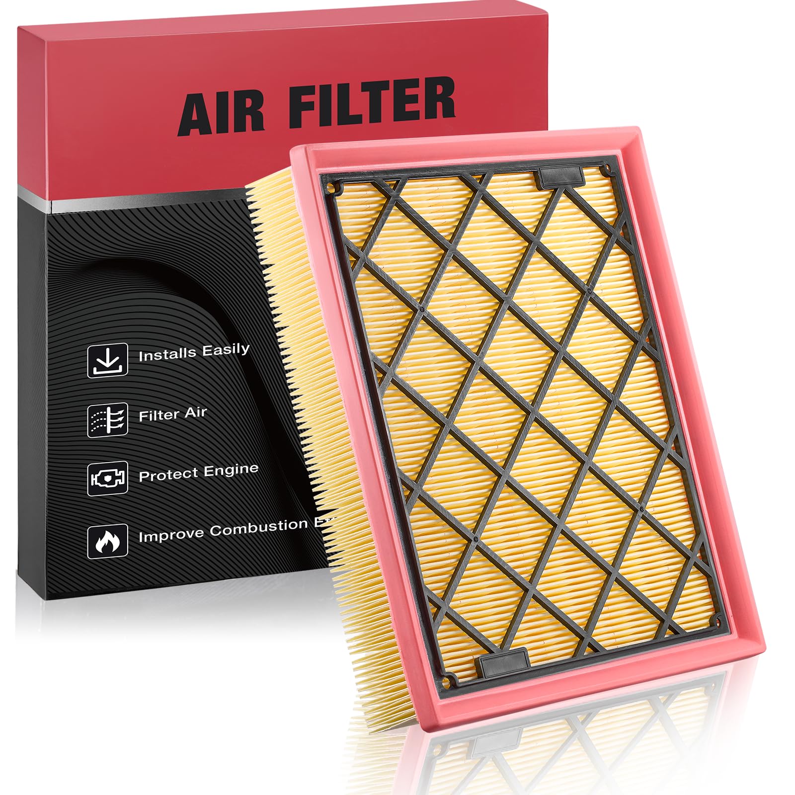 BDFHYK CA11480 Engine Air Filter Compatible with Ford Fusion 2013-2020, Edge 2015-2024, GT 2017-2022, Compatible with Lincoln Co