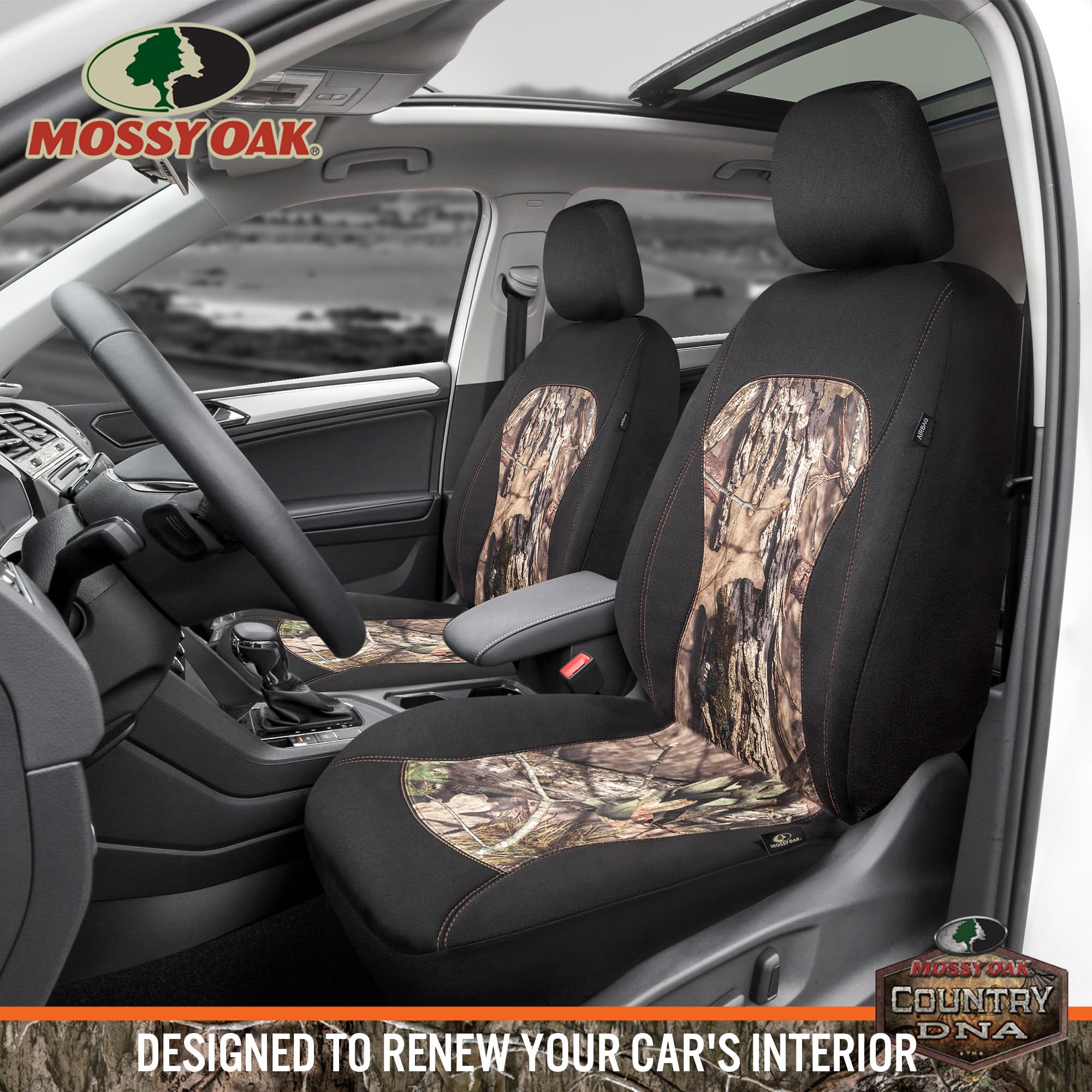 Mossy Oak Low Back Camo Seat Covers, Airbag Compatible, Universal Fit, Fits Most Bucket Seats - Made With Premium Waterproof Neo