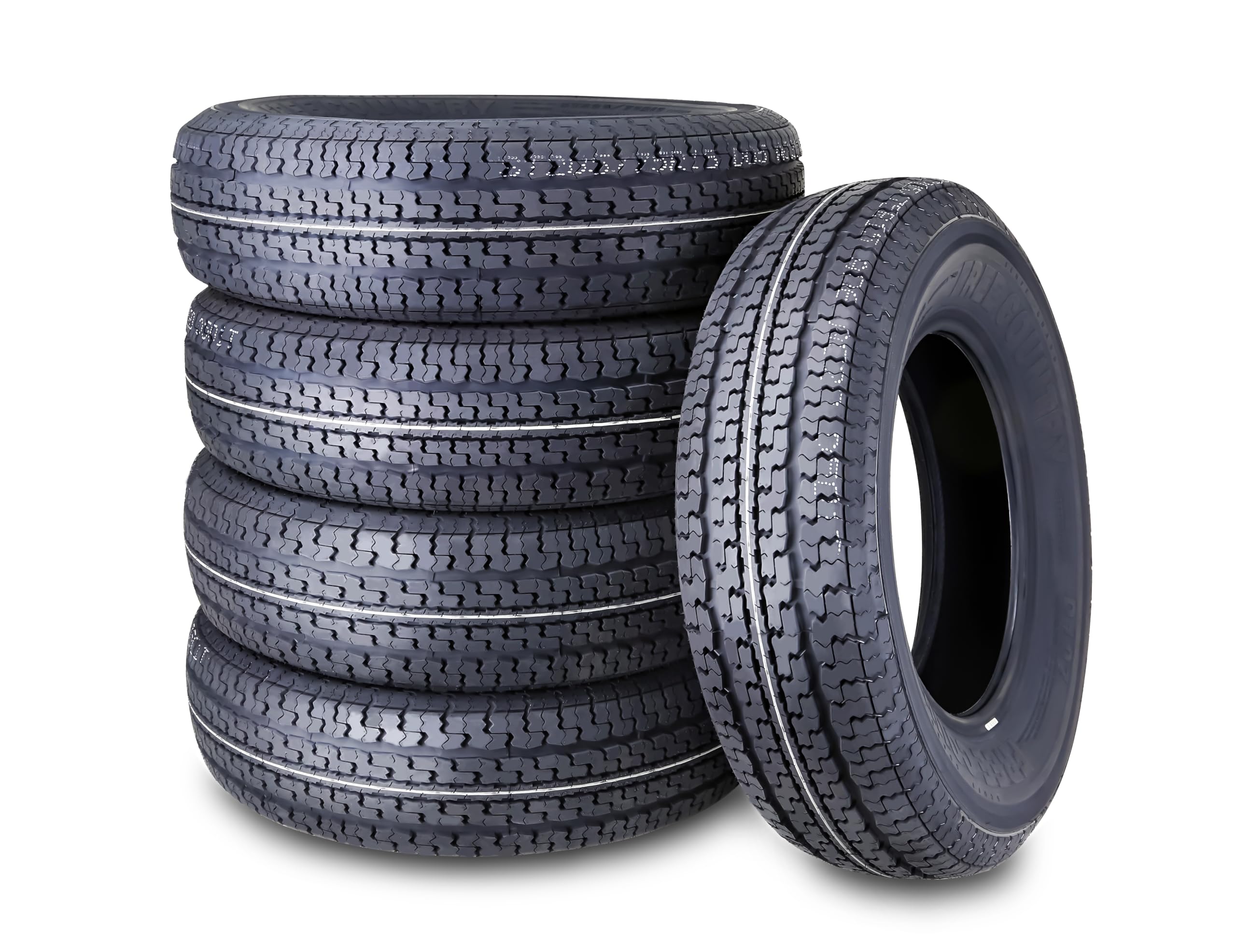 5 FREE COUNTRY Heavy Duty Trailer Tires ST205/75R15 205 75 15 10-Ply Load Range E Steel Belted Radial w/Scuff Guard