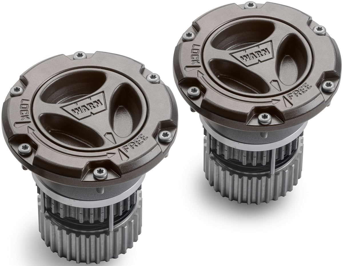 Warn 108325 Premium Manual Locking Hubs With All-Metal Cap And Dial, Set Of 2 (Gray) - Fits: Ford Super Duty Trucks 2005-2022