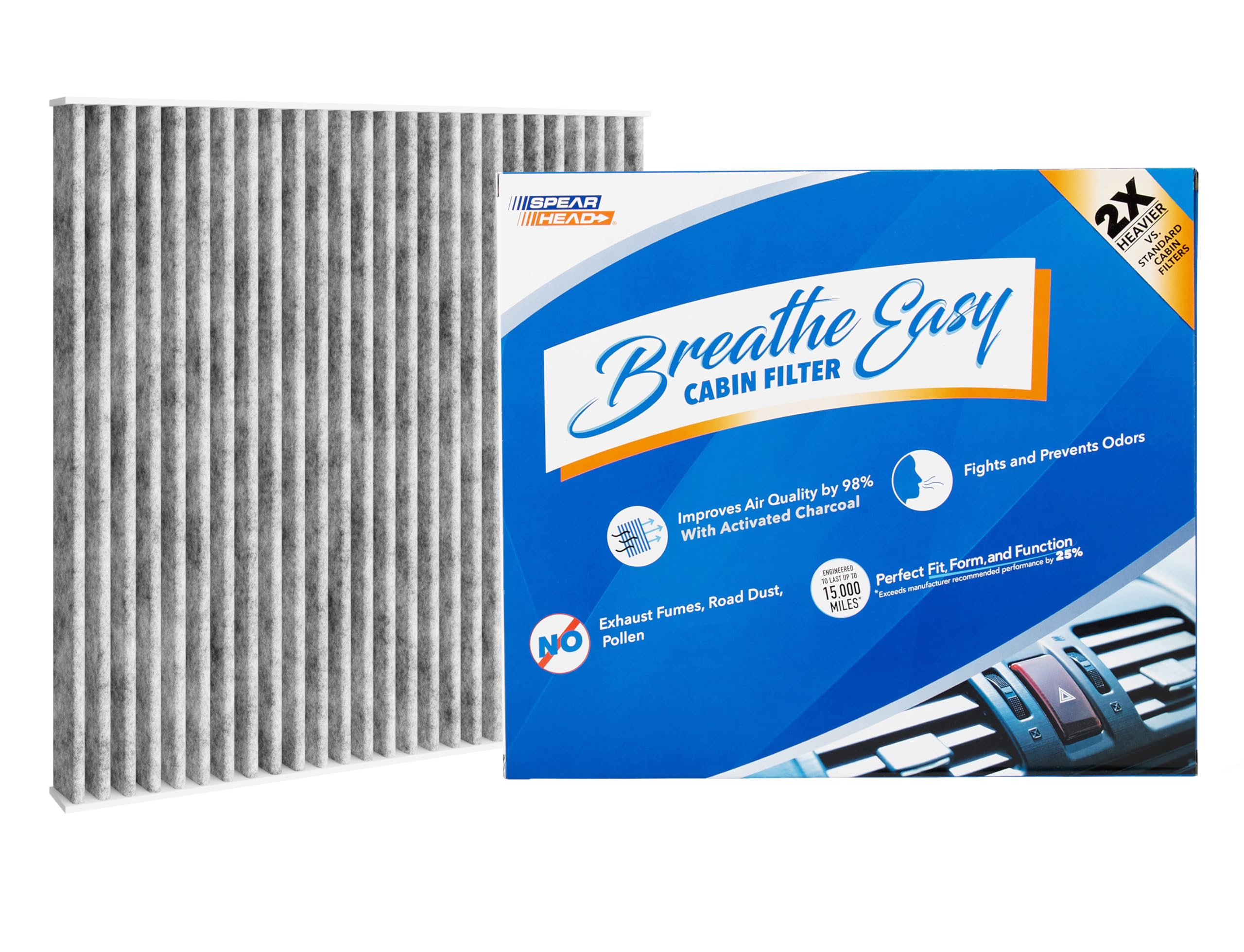 Spearhead Odor Defense Breathe Easy Ac & Heater Cabin Filter | Fits 2017-21 Nv200, 2014-19 Versa, 2014-18 Versa Note Like Oem |