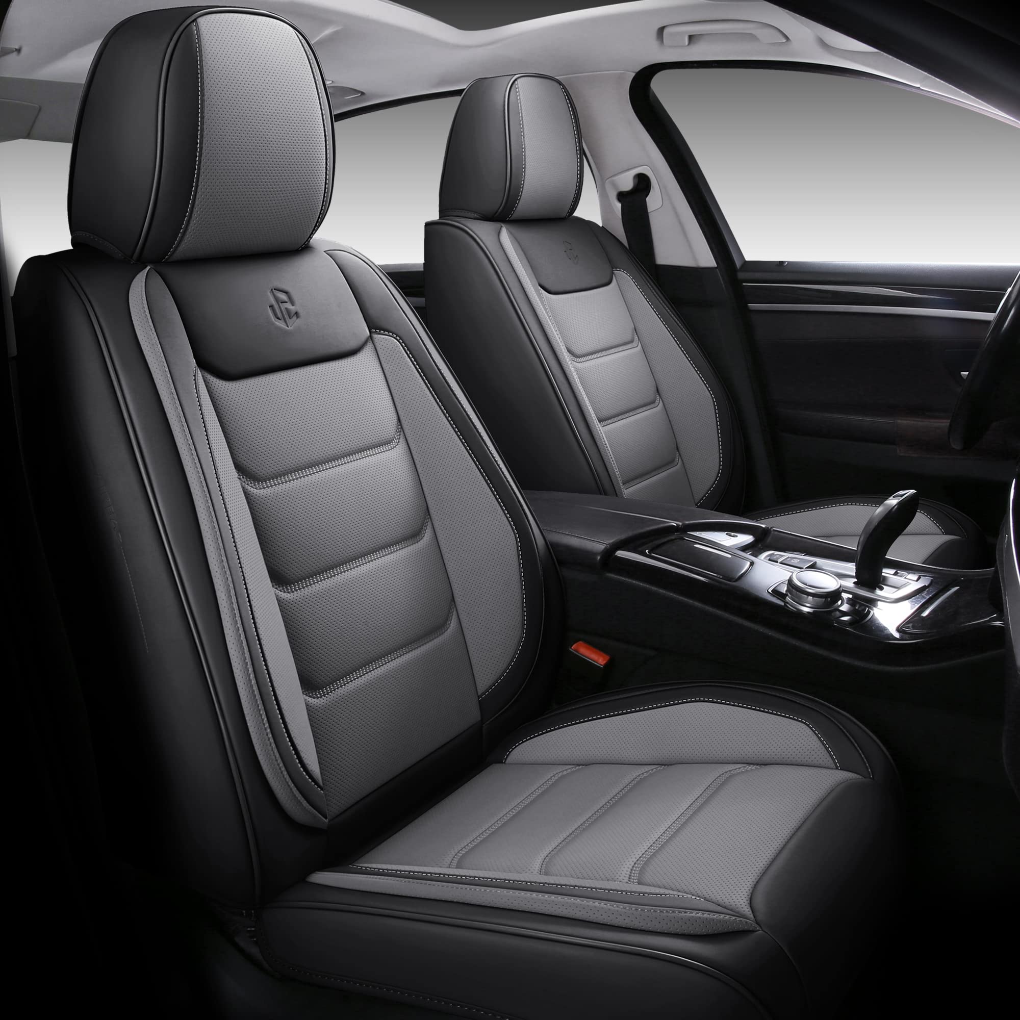 Isen-Coverauto Full Coverage Faux Leather Car Seat Covers Full Set,Automotive Seat Covers For Cars,Suvs Pick-Up Truck, Car Seat