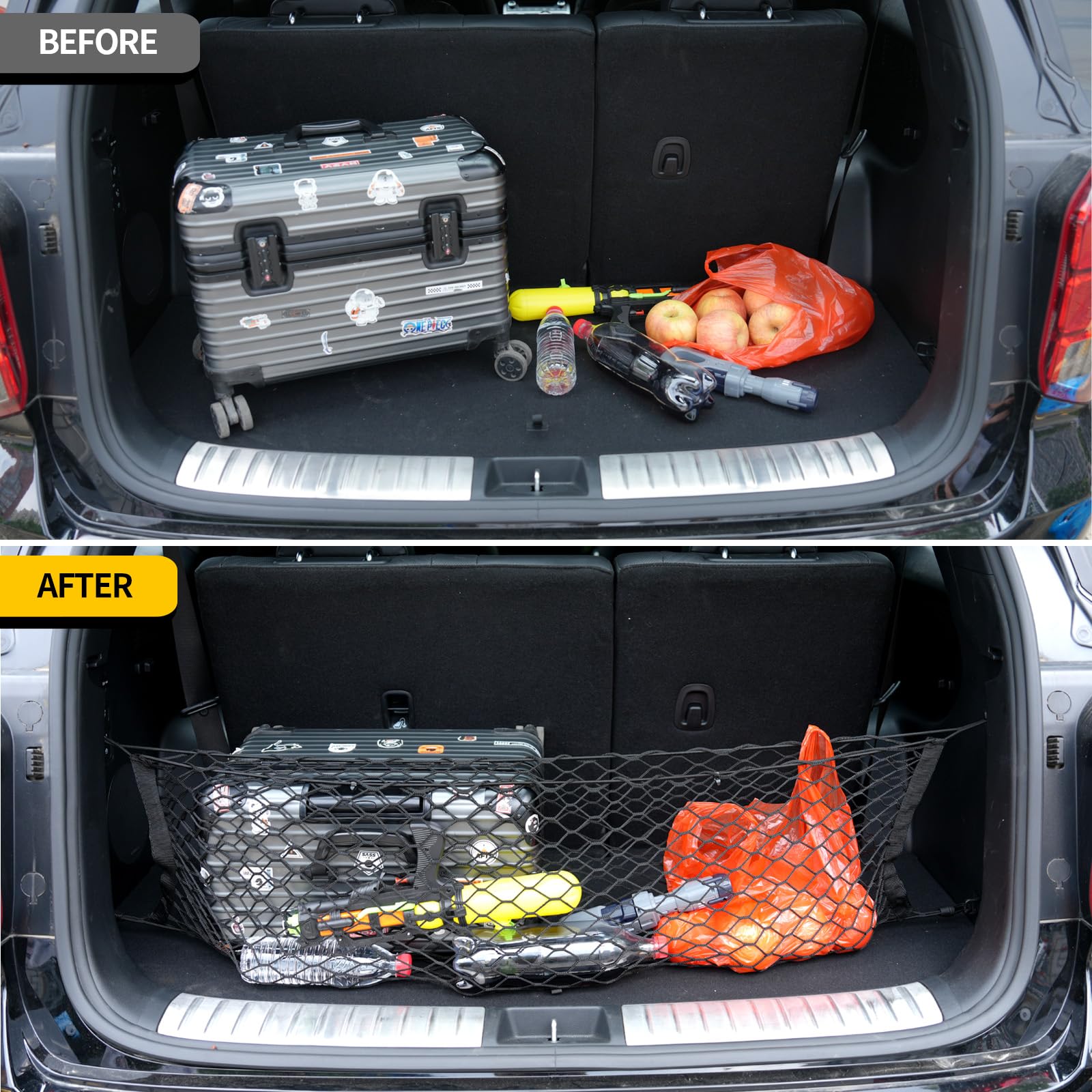 Maxzina Cargo Net Compatible With 2020-2025 Kia Telluride Truck Bed Cargo Net 2.89'  1.05' Double Layer Envelope Style Dense Mes