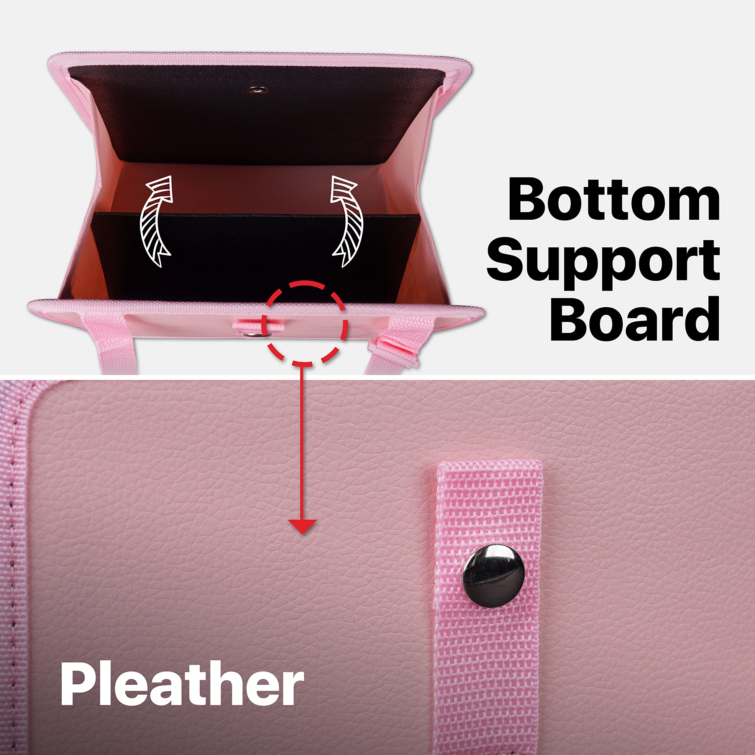 Kmmotors Jopps Car Trash Can - Compact Foldable Strap Bin, Pu Leather & Oxford, Waterproof, Cute & Soft-Tone Design For Stylish