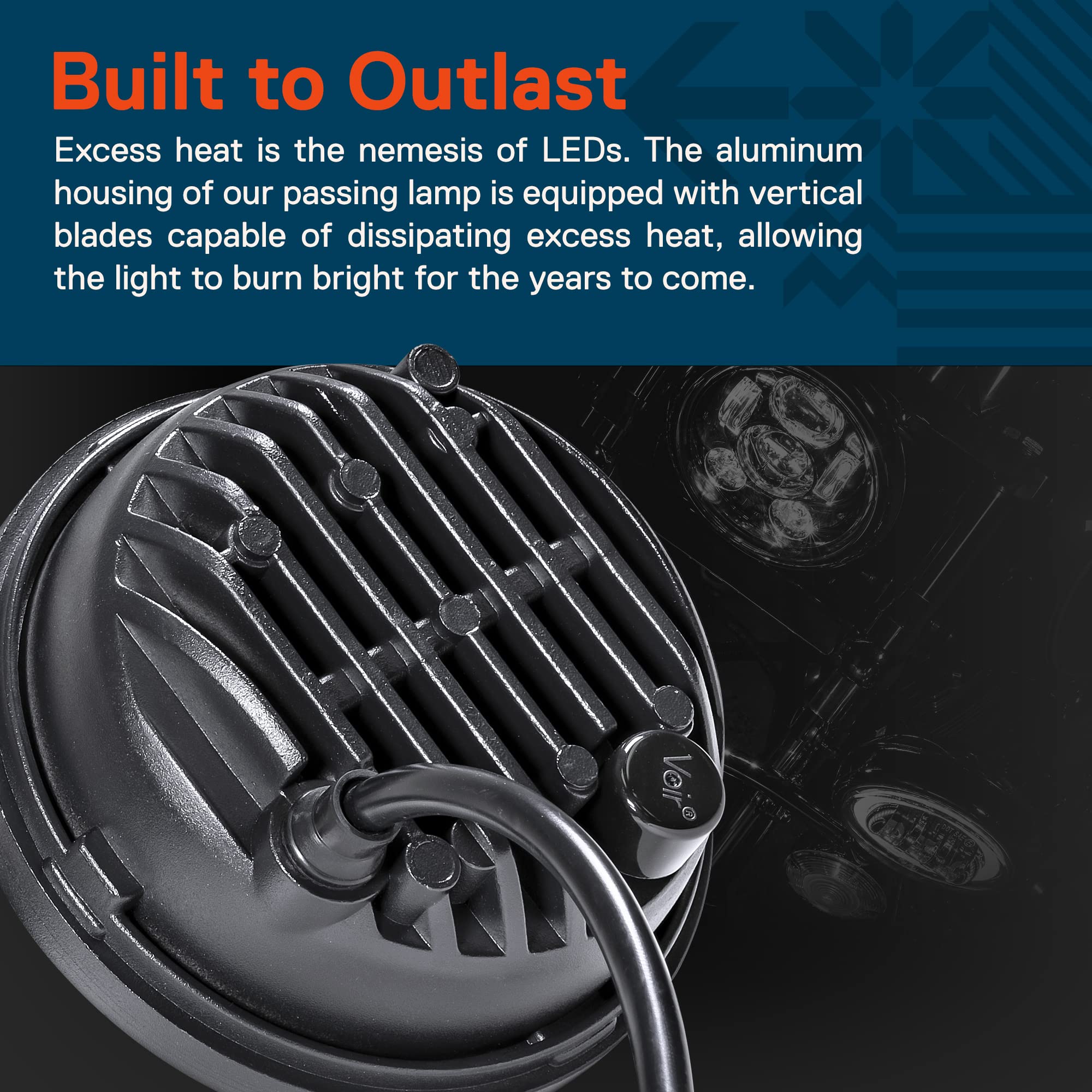 TRUE MODS 2pc 4.5'' Osram LED Harley Fog Passing Light [Halo] [Black-Finish] [6,500K] [2,880 Lumens] Motorcycle Passing Fog Lamp