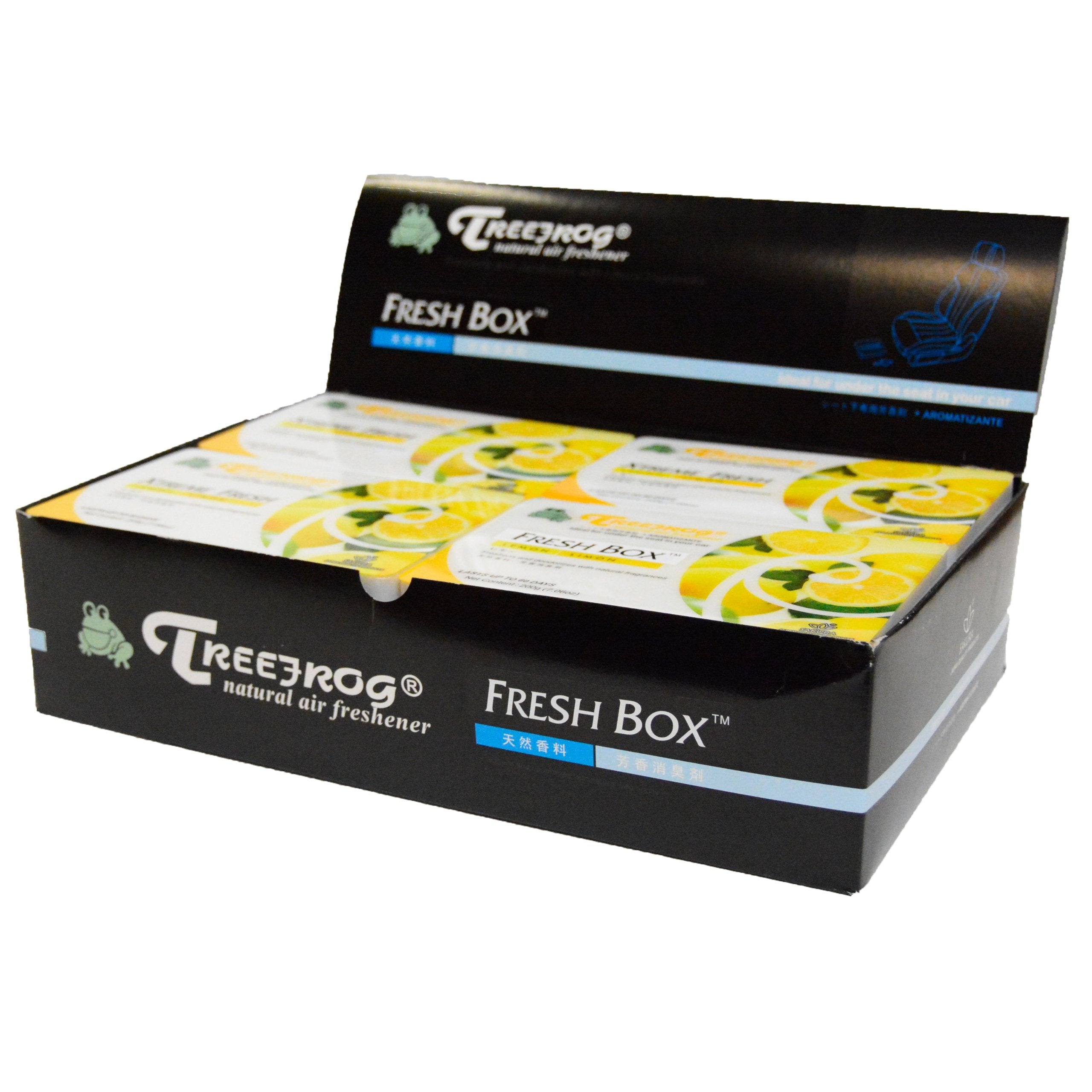 Air Freshener Lemon Scent 5 Pack, Treefrog Fresh Box Lemon, Tree Frog Last Long, Large Size Car Air Freshener