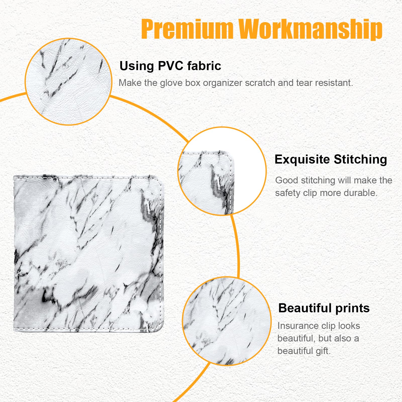 Kewucn Car Registration And Insurance Holder, Leather Auto Glove Box Organizer With Magnetic Shut, Driver License & Essential Do