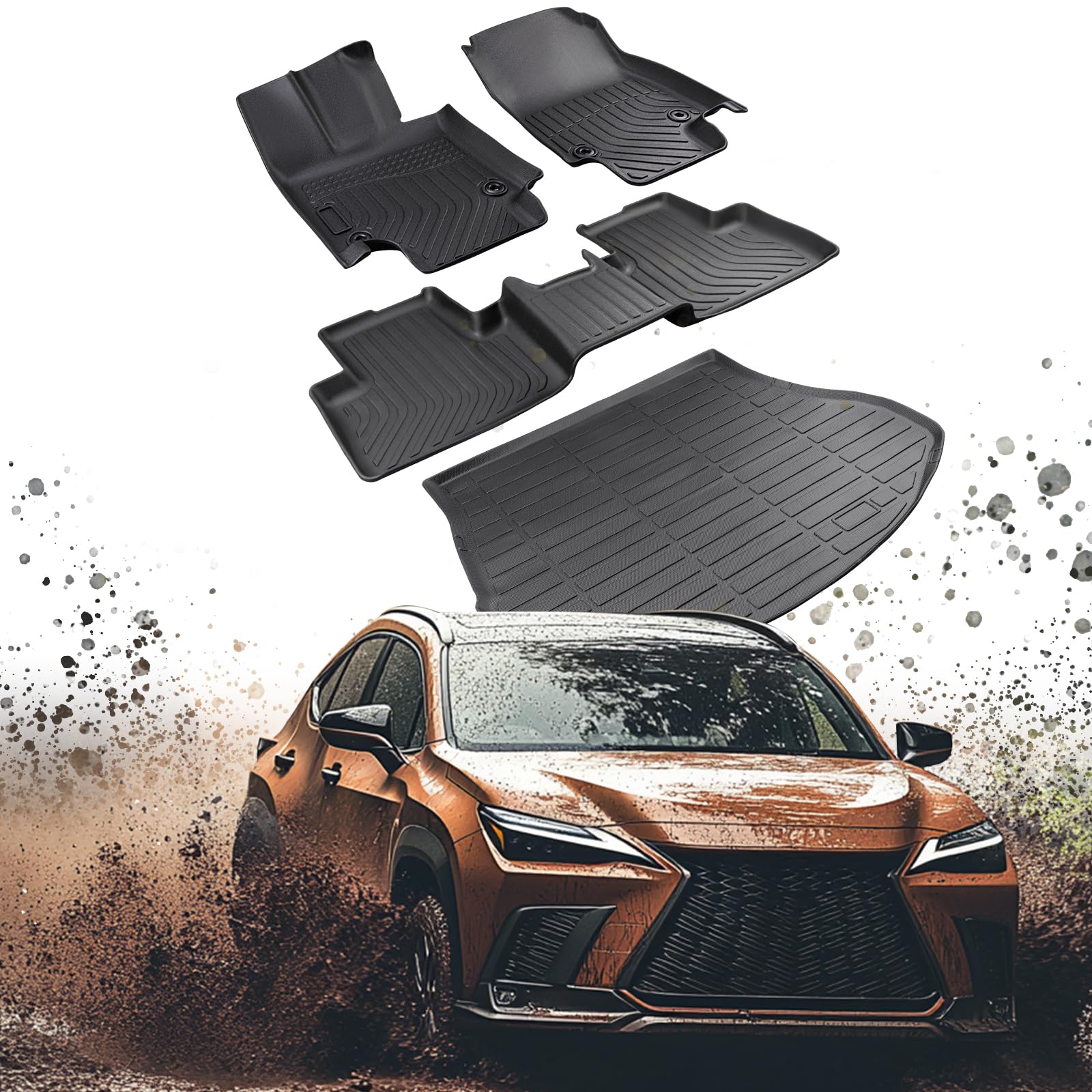 Floor Mats For Lexus Nx 2025 2024 2023 2022 Nx250 Nx350 Nx350H Nx450H+ All Weather Trunk Mat Custom Fit Accessories