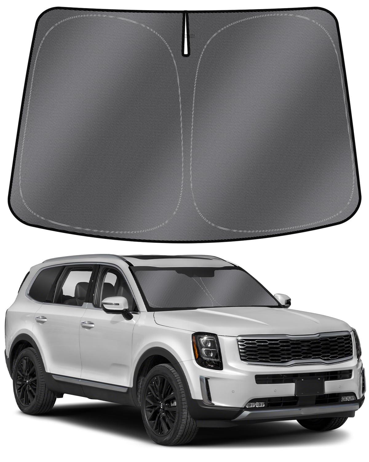 Mixsuper Liner Windshield Sun Shade For Kia Telluride 2020-2024 2025 Windshield Sunshades For Telluride Accessories Foldable Sun