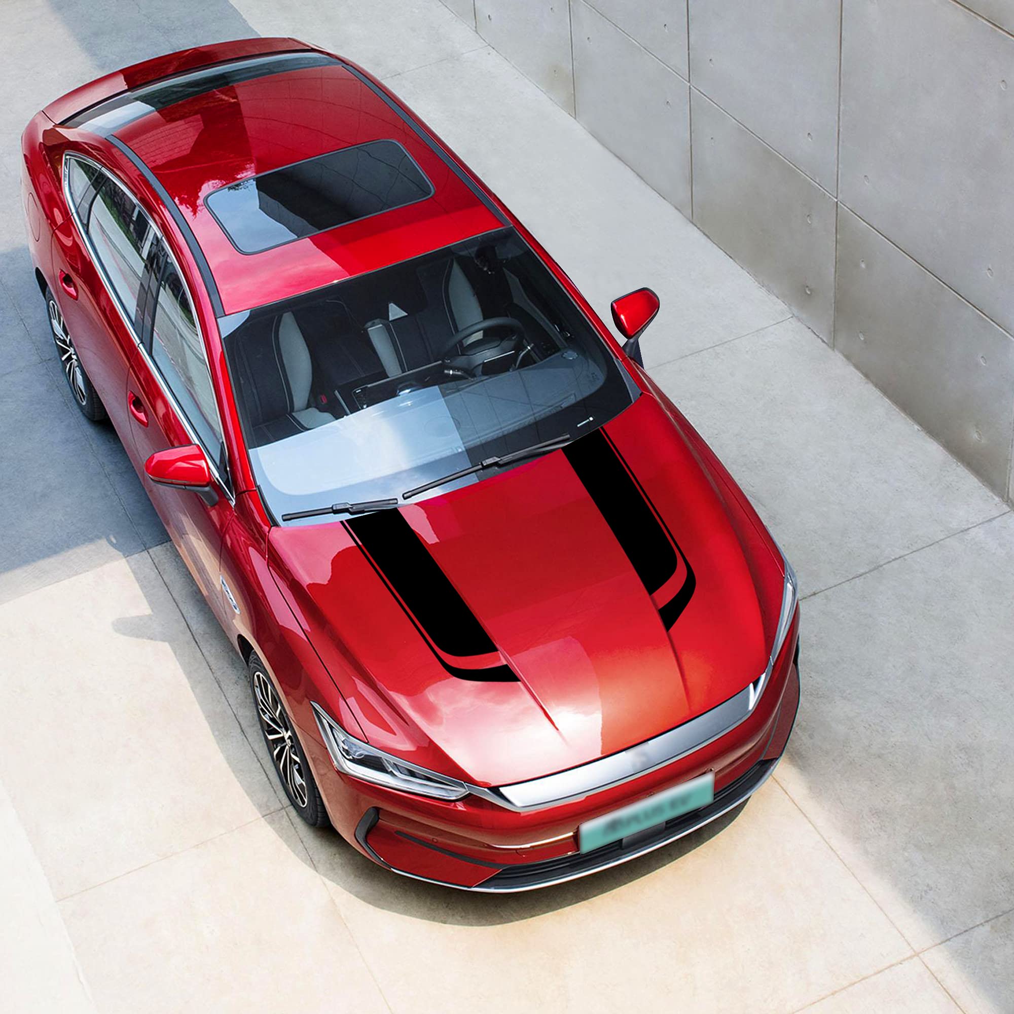 TOMALL 33'x 5.7' Car Hood Stripe Sticker for Car Auto Racing Sport Body Side Stripe Decal Skirt Roof Hood Bumper Stripe Decal Vinyl Modified Stripe Decal Decoration for Car (Black)