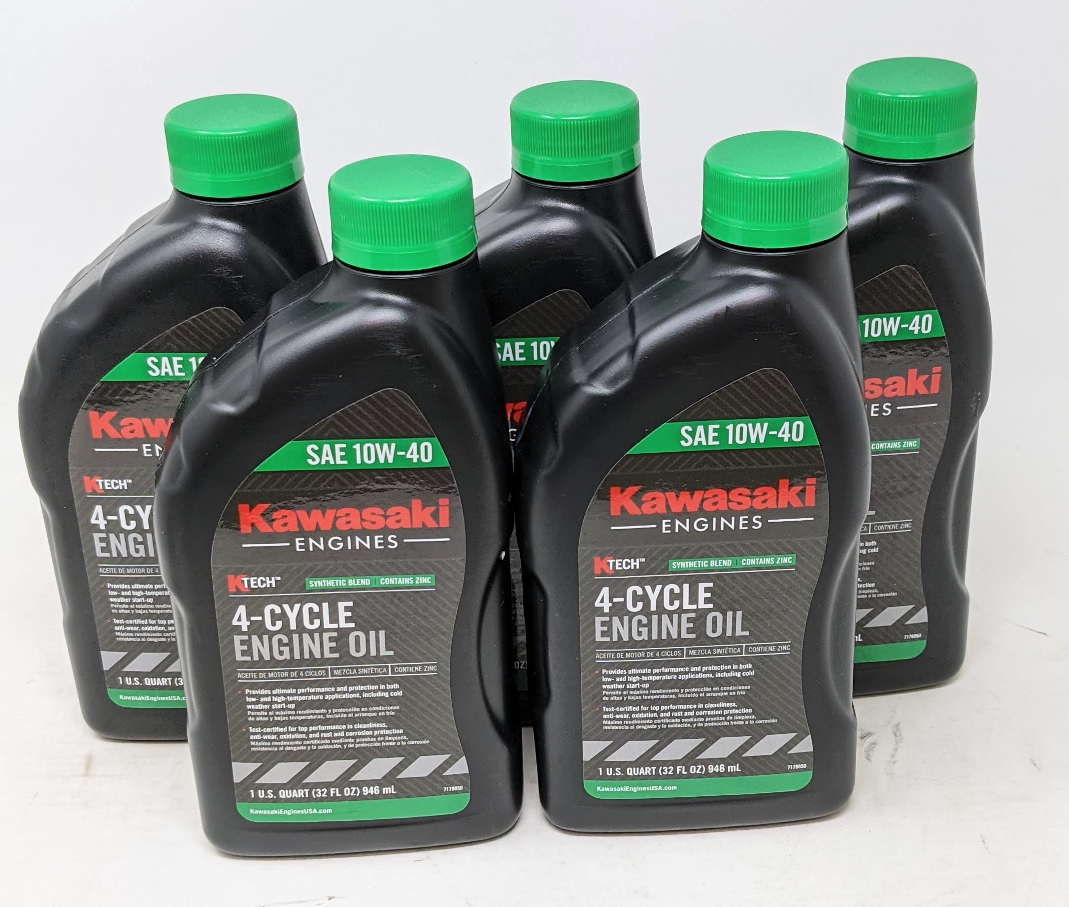 Kawasaki 99969-6296 (Pack Of 5) Genuine Oem K-Tech Sae 10W-40 4-Cycle Engine Oil