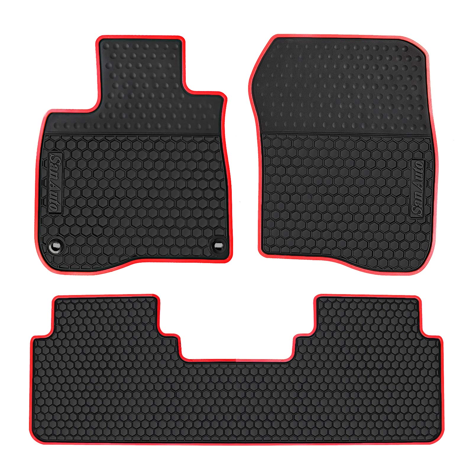 San Auto Car Rubber Floor Mat For Honda Cr-V 5Th Generation 2017 2018 2019 2020 2021 2022 Custom Fit Black And Red Auto Liner Ma