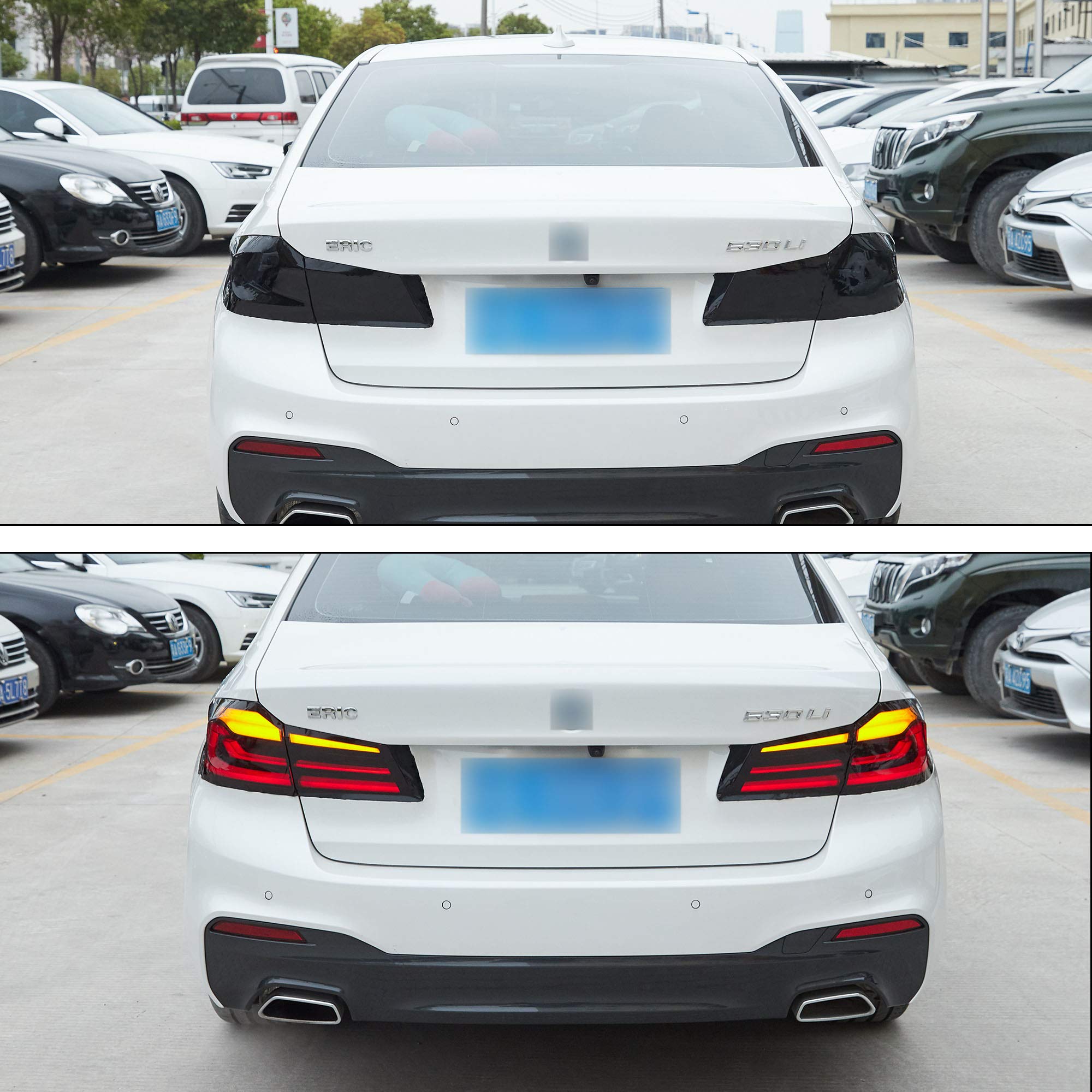 Tomall 78.7''X12'' Dark Black Vinyl Film For Car Headlight Taillight Fog Lights Tint Self Adhesive Decals Sports Modification Ca