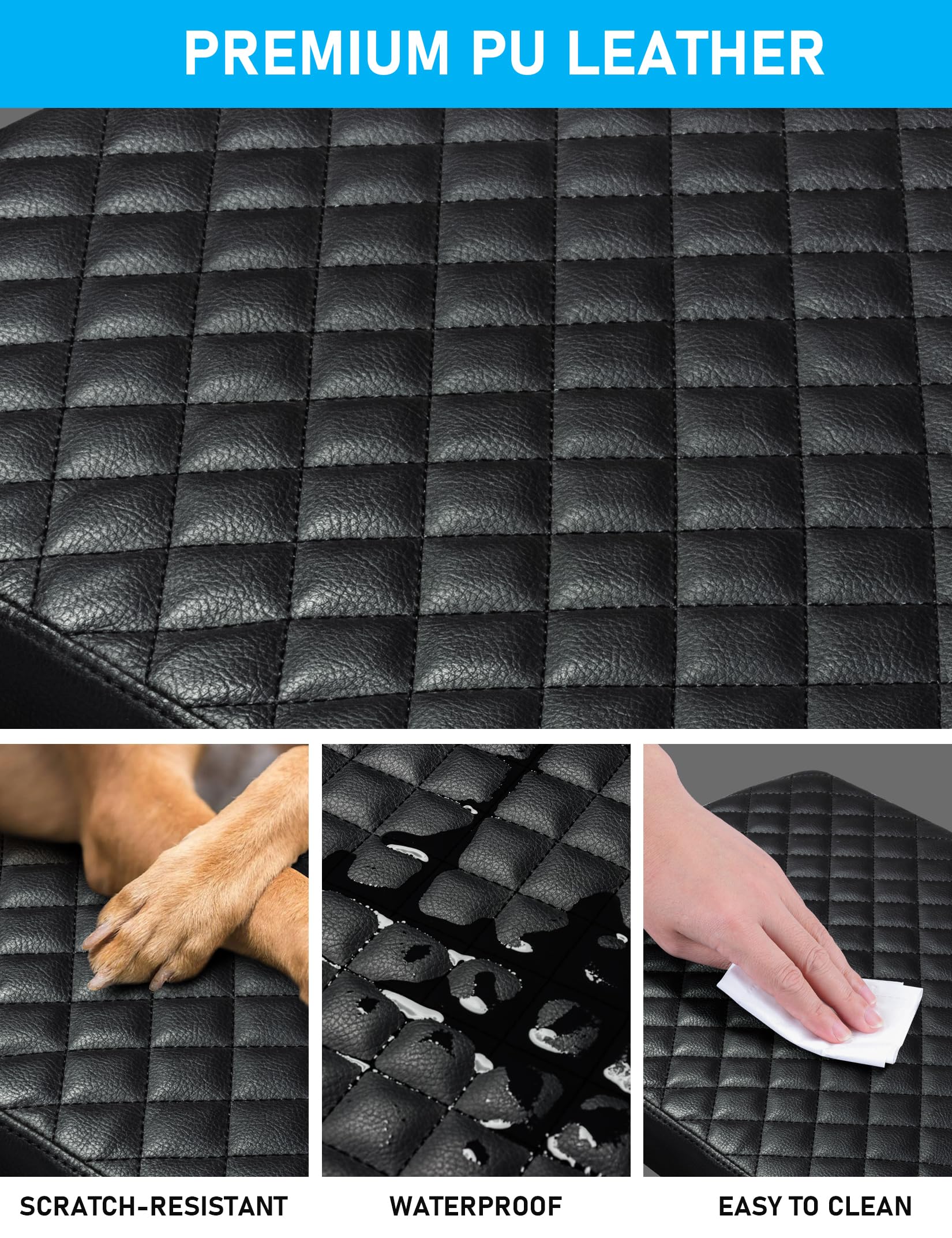 Sinvanho Center Console Cover for Ford F150 F250 F350 F450 F550 2015-2022 with 40/20/40 Jump Seat, PU Leather Middle Console Cov