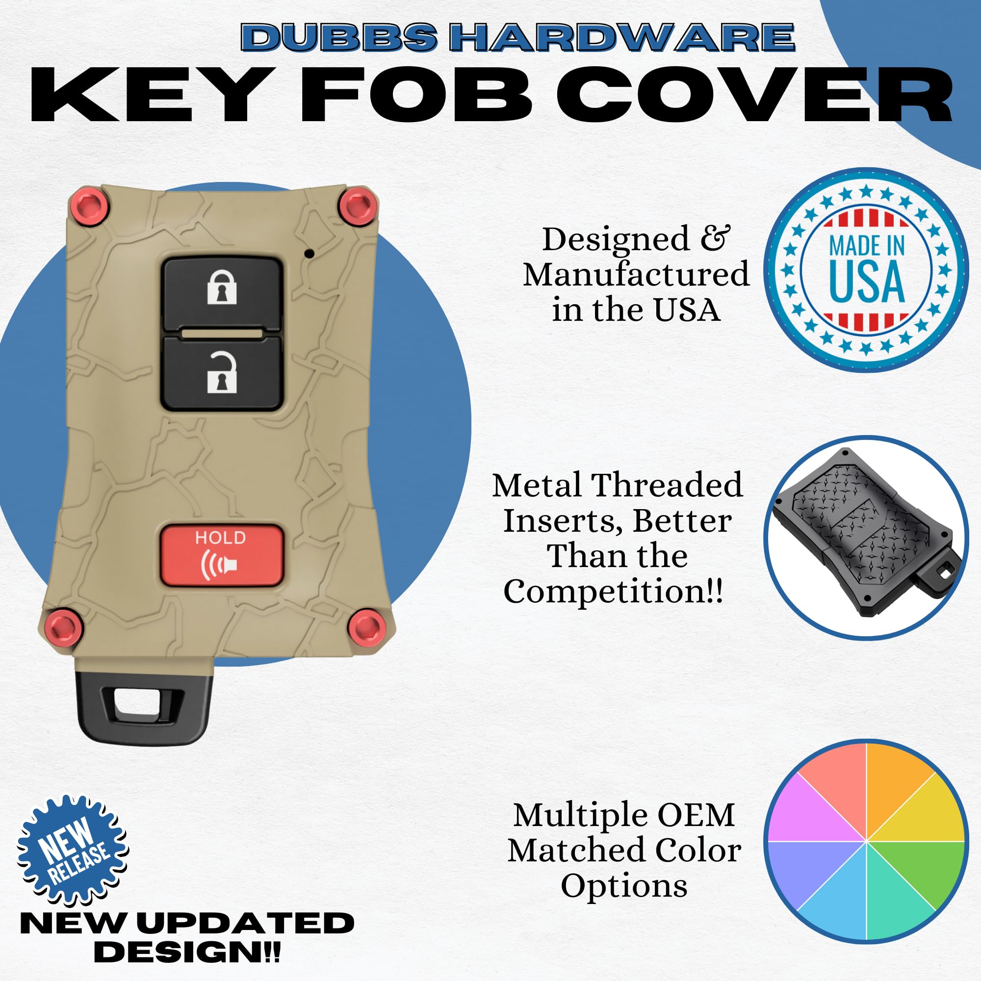 Heavy-Duty Key Fob Cover - For Toyota Tacoma 16-23 3Rd Gen, Tundra & 4Runner 20-21 3Rd Gen Accessories -Rugged Key Protector - S