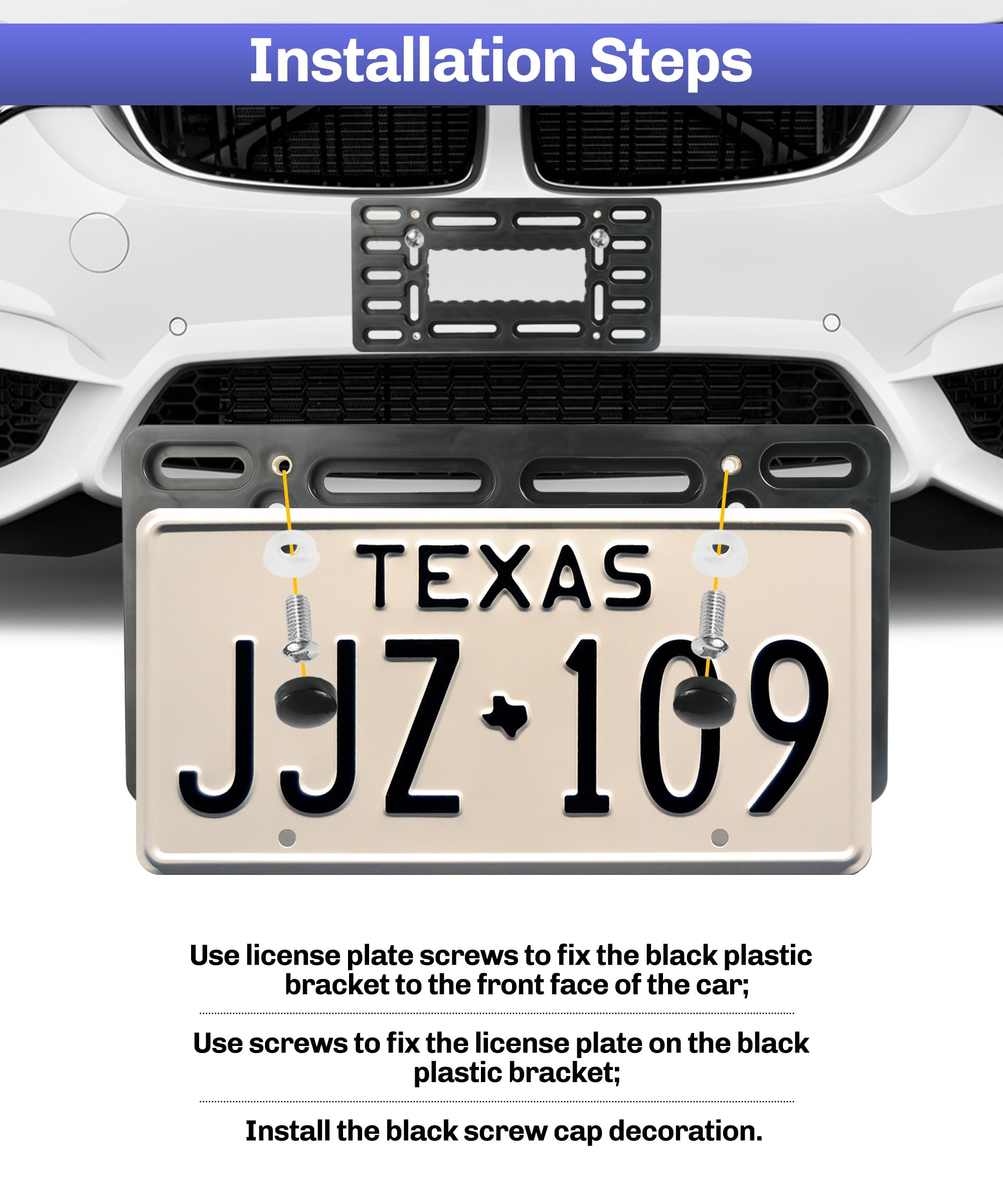 bylikeho License Plate Holder,Front License Plate Holder,Car Accessories License Plate Bracket,Car Plate Holder,License Plate Co