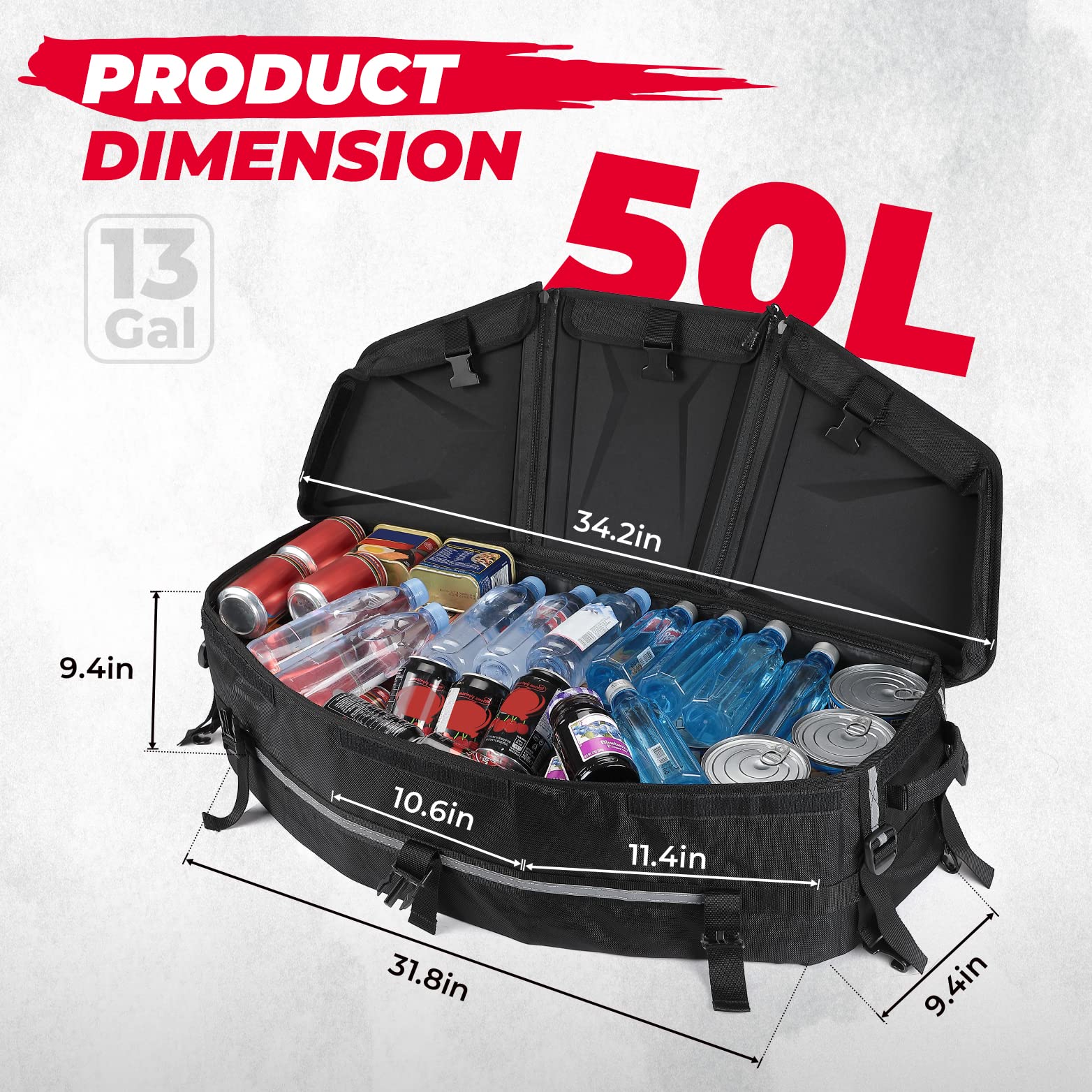 KEMIMOTO X3 Cargo Storage Bag, Upgraded UTV ATV Bed Box Rear Rack Toolbox Trunk Cooler Bag, Compatible with Can am Maverick X3,