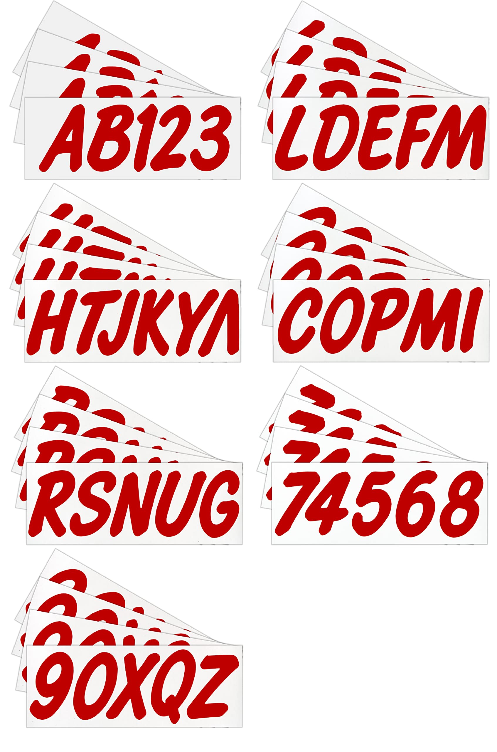 Hardline Products Series 400 Factory Matched 3-Inch Boat & PWC Registration Number Kit - Solid Red - RED400EC