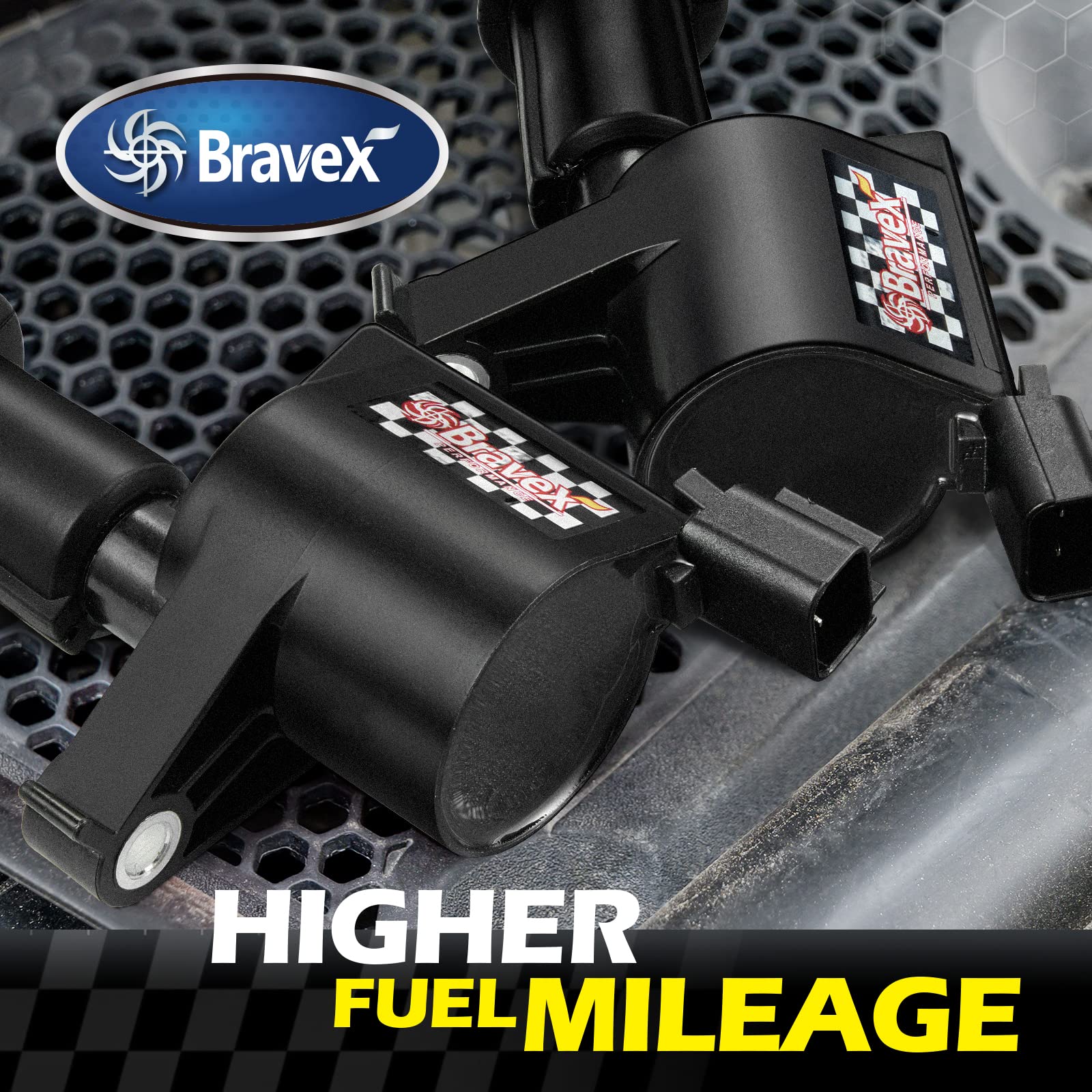 Bravex 8 Pack Straight Boot Ignition Coils 15% More Energy F-150 For Ford Lincoln Mercury V8 V10 4.6L 5.4L 6.8L Compatible With