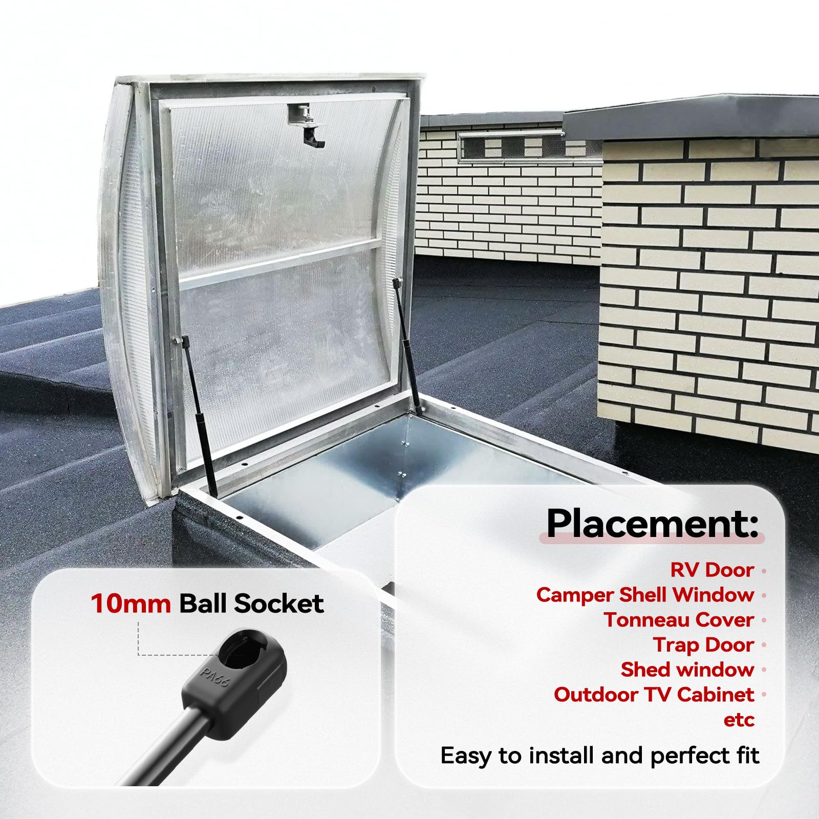 Vepagoo Gas Struts 20 Inch 250Lb/1112N Shock Spring Lift Support St200M1-250 For Rv Bed Heavy Lid Truck Cover Camper Trailer Doo