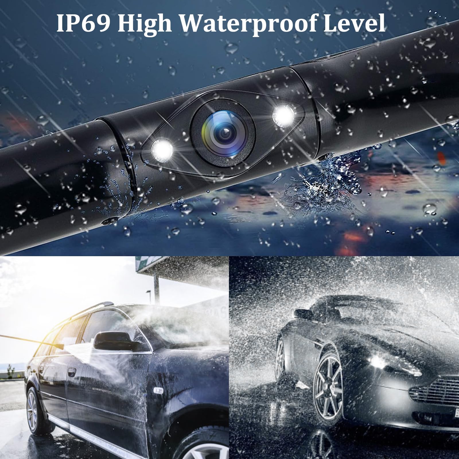 Yuguang Backup Camera For Car, 170 Wide View Angel License Plate Back Up Camera Night Vision Vehicle Reverse Rear View Camera Fo