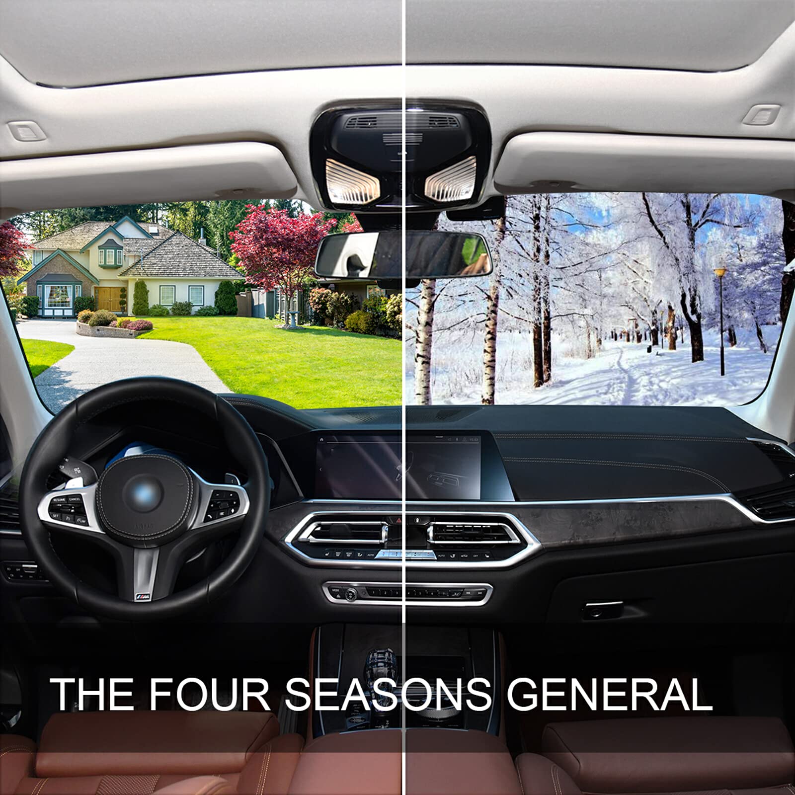 Oarencol Black Leopard Car Windshield Sun Shade Animal Skin Print Foldable Uv Ray Sun Visor Protector Sunshade To Keep Your Vehi