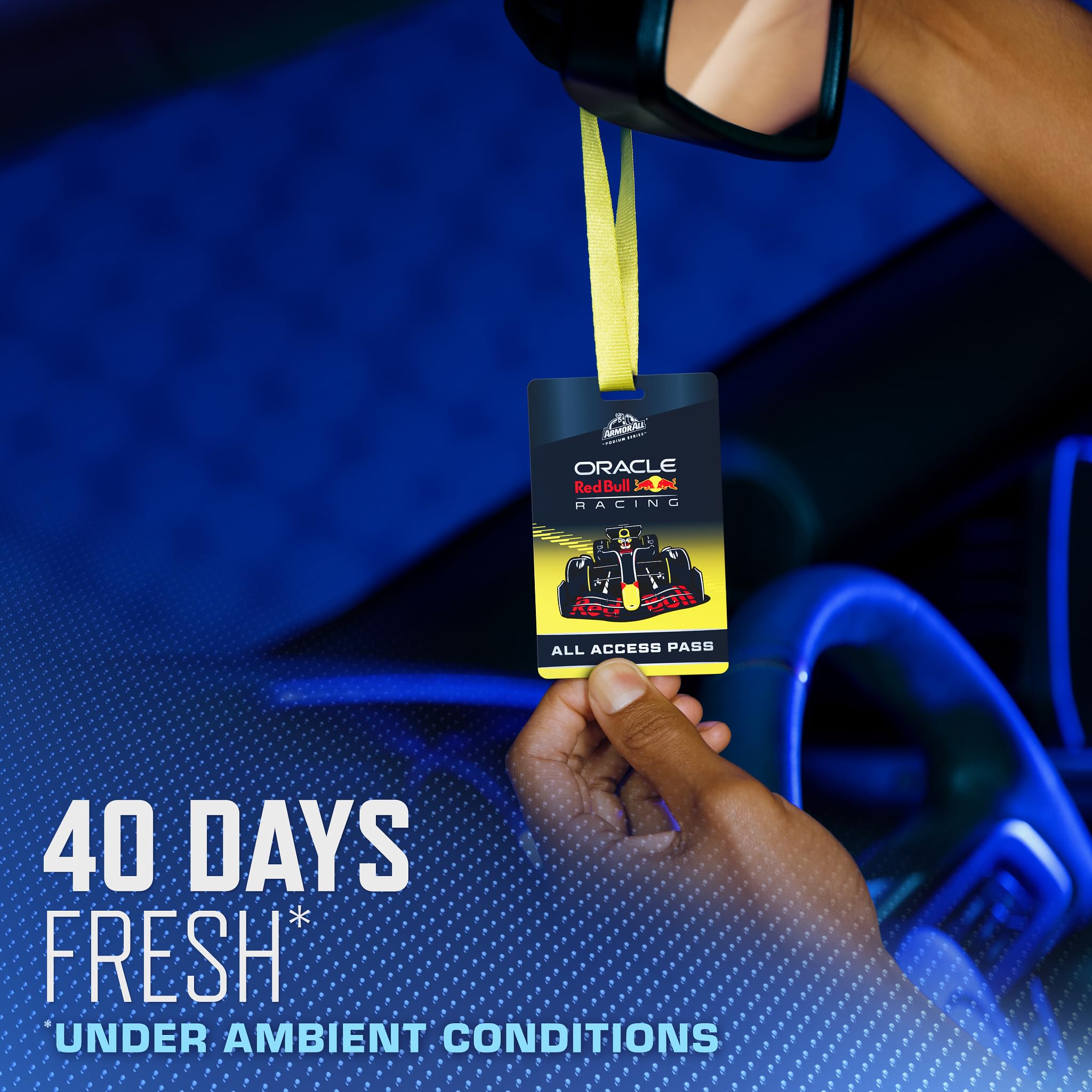 Armor All Podium Series Hanging Car Air Freshener, All Access Pass, Victory Lap Scent (6 Pack), Racing-Inspired Auto Air Freshen