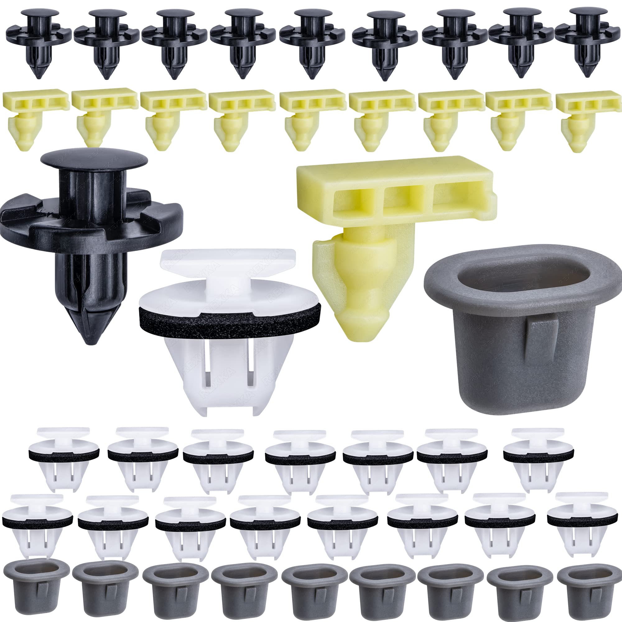 Rexka 45Pcs Wheel Well Opening Moulding Clips Fender Flare Retainer Grommets Kit For Nissan Infiniti Armade Juke Murano Rogue Qx