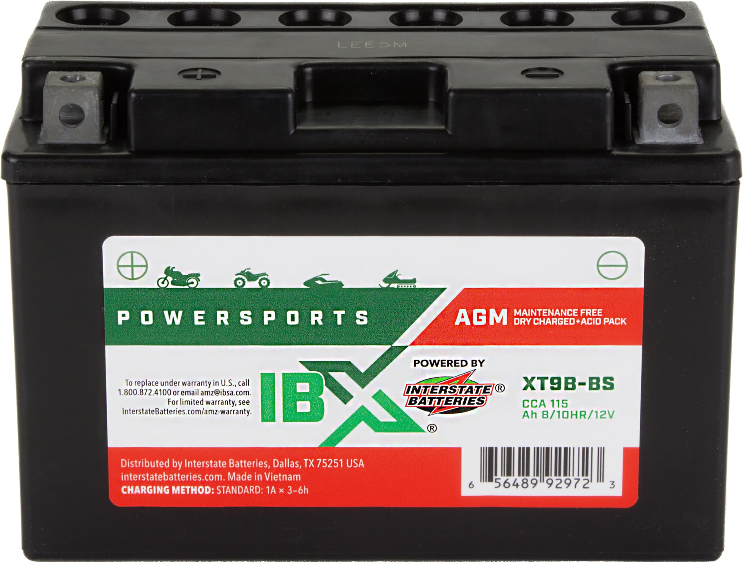 Interstate Batteries Yt9B-Bs 12V 8Ah Powersports Battery 115Cca Agm Rechargeable Replacement Battery For Yamaha, Atvs, Motorcycl
