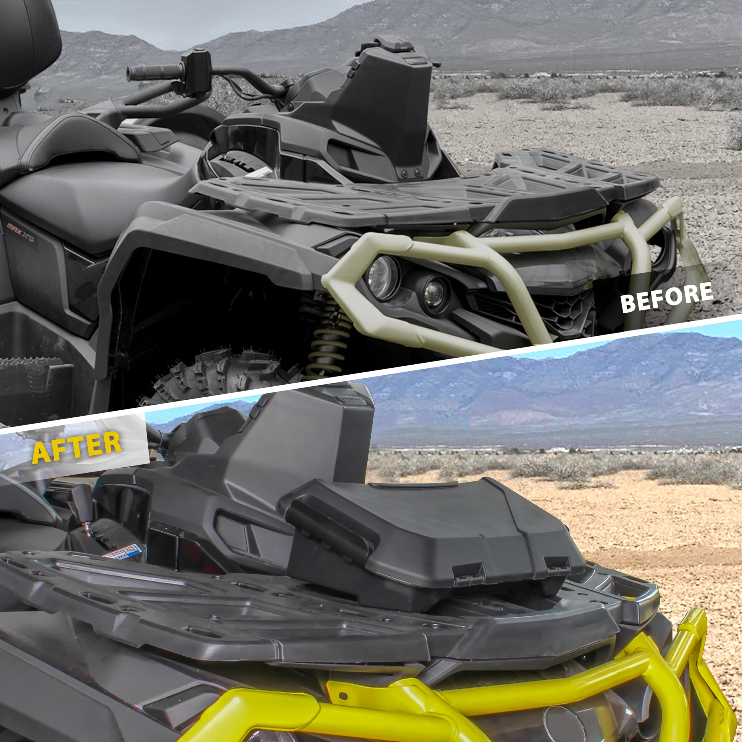 SAUTVS Storage Cargo Box for Can Am Outlander, 2 GAL Front Rear Storage Box Back Seat Rack Storage Cargo Box for Can-Am Outlande