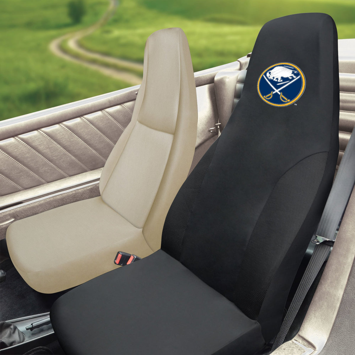 FANMATS NHL Buffalo Sabres Polyester Seat Cover , 20x48 Black