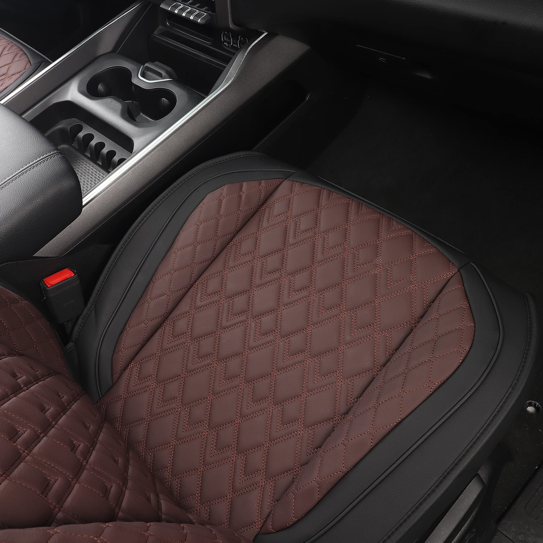 Jojobay Car Seat Covers For Dodge Ram 2 Pcs Front,Fit Ram 2009-2023 1500/2500/3500 Pick-Up Truck,Crew,Regular,Quad,Mega Cab,Waterproof Leather Seat Covers Protectors(2Pcs Front,Black-Brown)