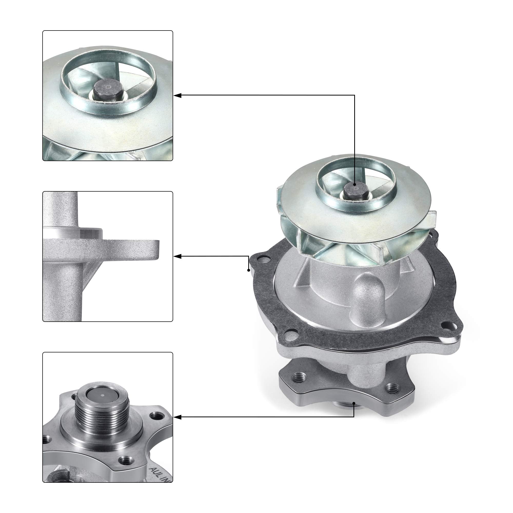 AULINK AW5097 Water Pump 252-822 for Chevy (Colorado Trailblazer), GMC (Canyon Envoy), Buick Rainier, Hummer H3,Isuzu i-290 i-35