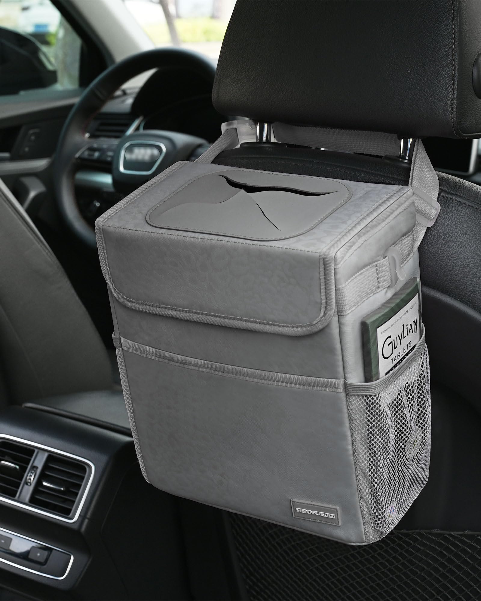 Sibofuego Car Trash Can Cute - Car Accessory For Garbage And Storage, Adjustable And Collapsible Car Garbage Can, Waterproof And