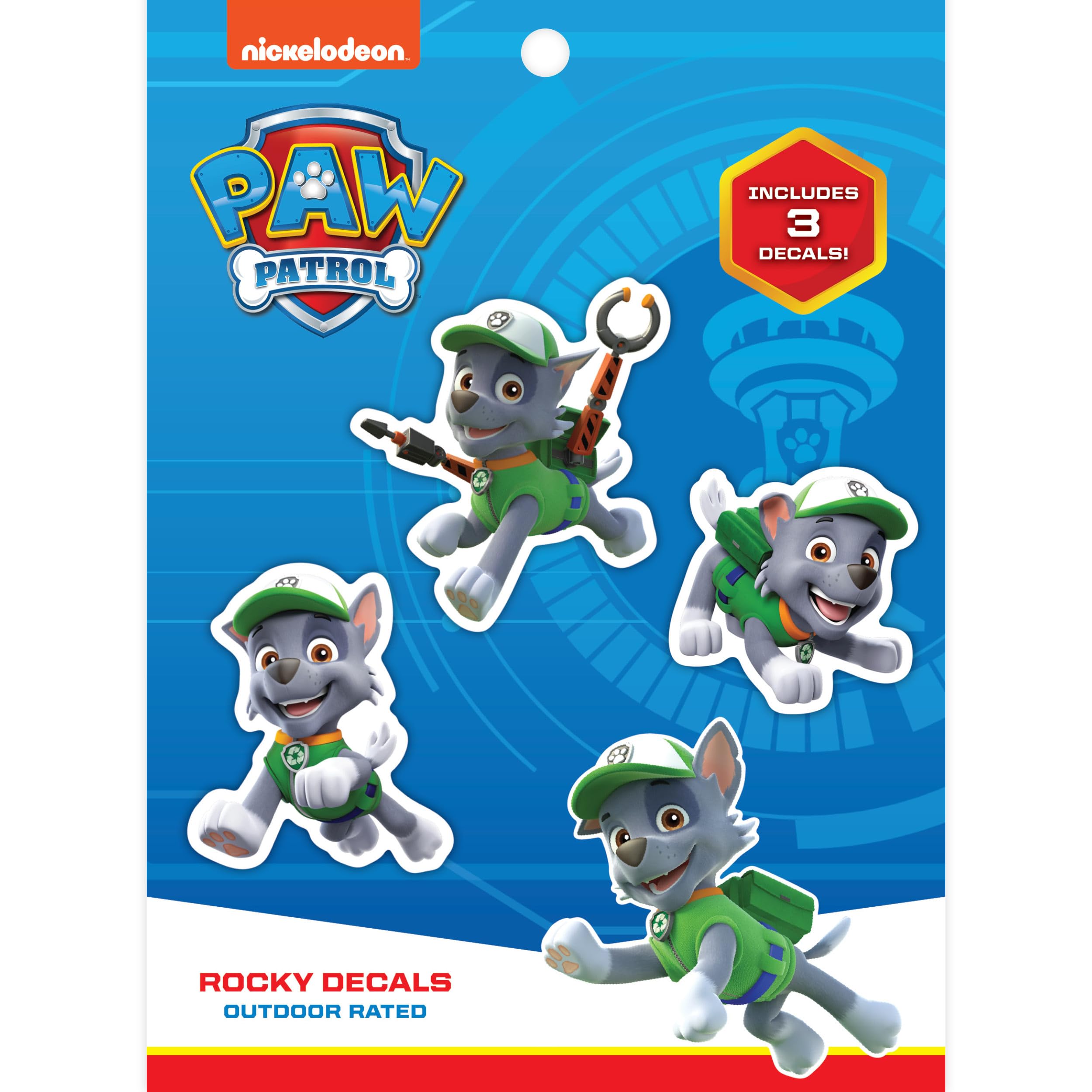 Paw Patrol Rocky Decals - Set Of 3 Vinyl Stickers For Kids And Adults - Vinyl Decals For Laptop, Tumbler, Water Bottle, Vehicles