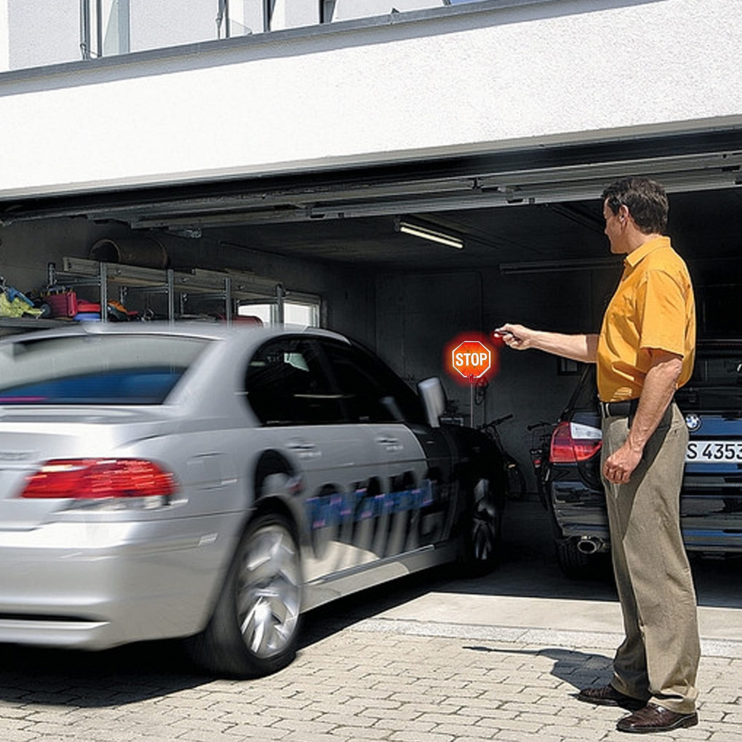 Cobra Tuning LED Stop Sign Parking Assistant for Garage - Black Flashing Signal Safety Light