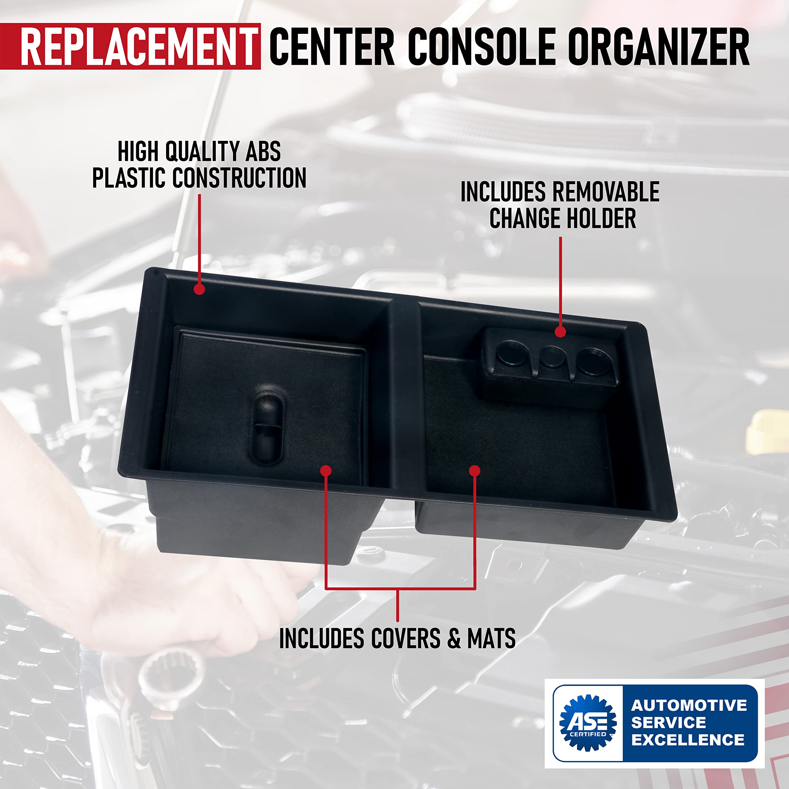 AA Ignition Center Console Organizer Tray - Replaces Part 22817343 - Compatible with Chevy, GMC Vehicles - 2014-2019 Silverado 1