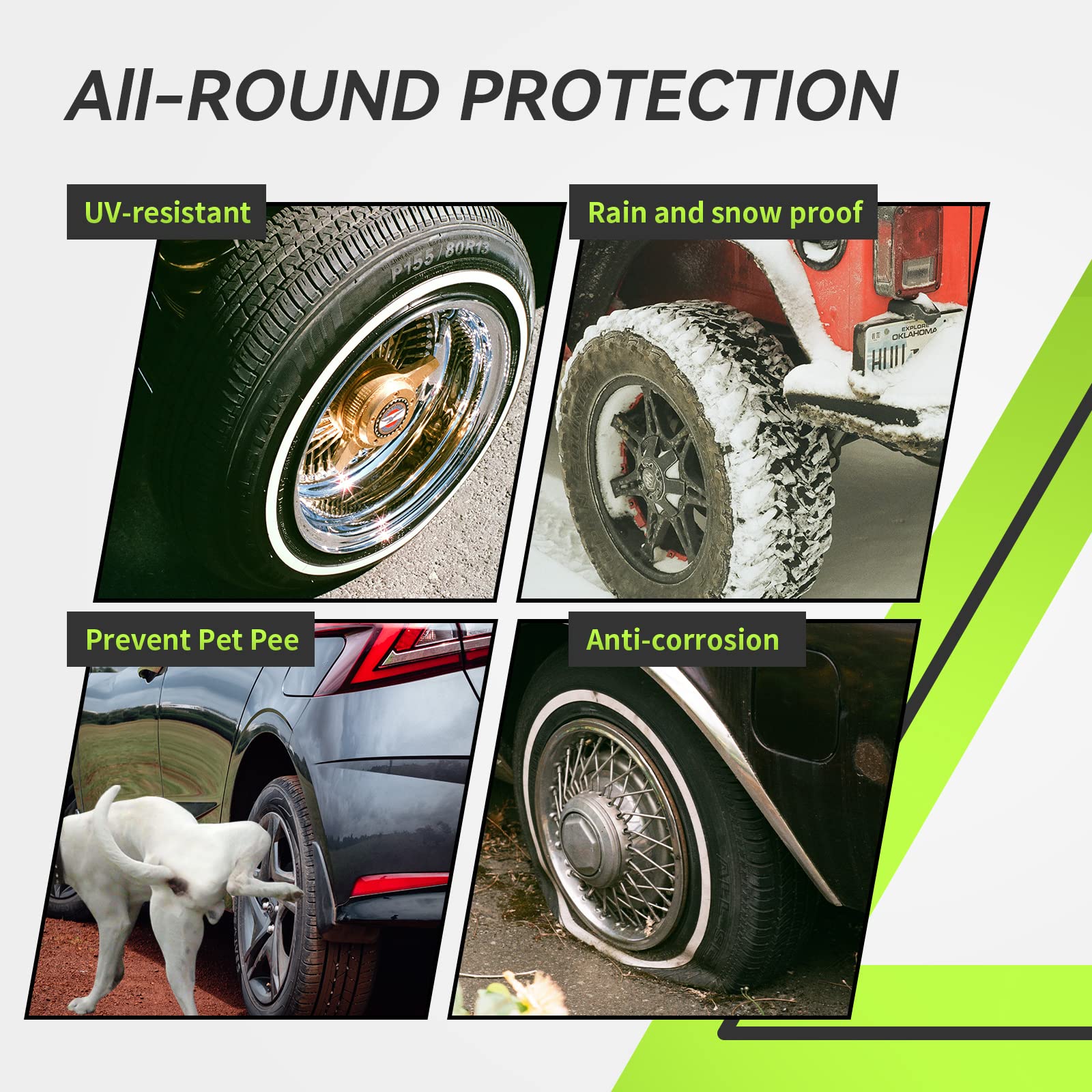 Rvmate Rv Tire Covers, Dual Axle Wheel Cover (1 Pack) Fits 27''-30'' Diameter Tires, Waterproof Anti-Uv Grey Dual Tire Covers Rv