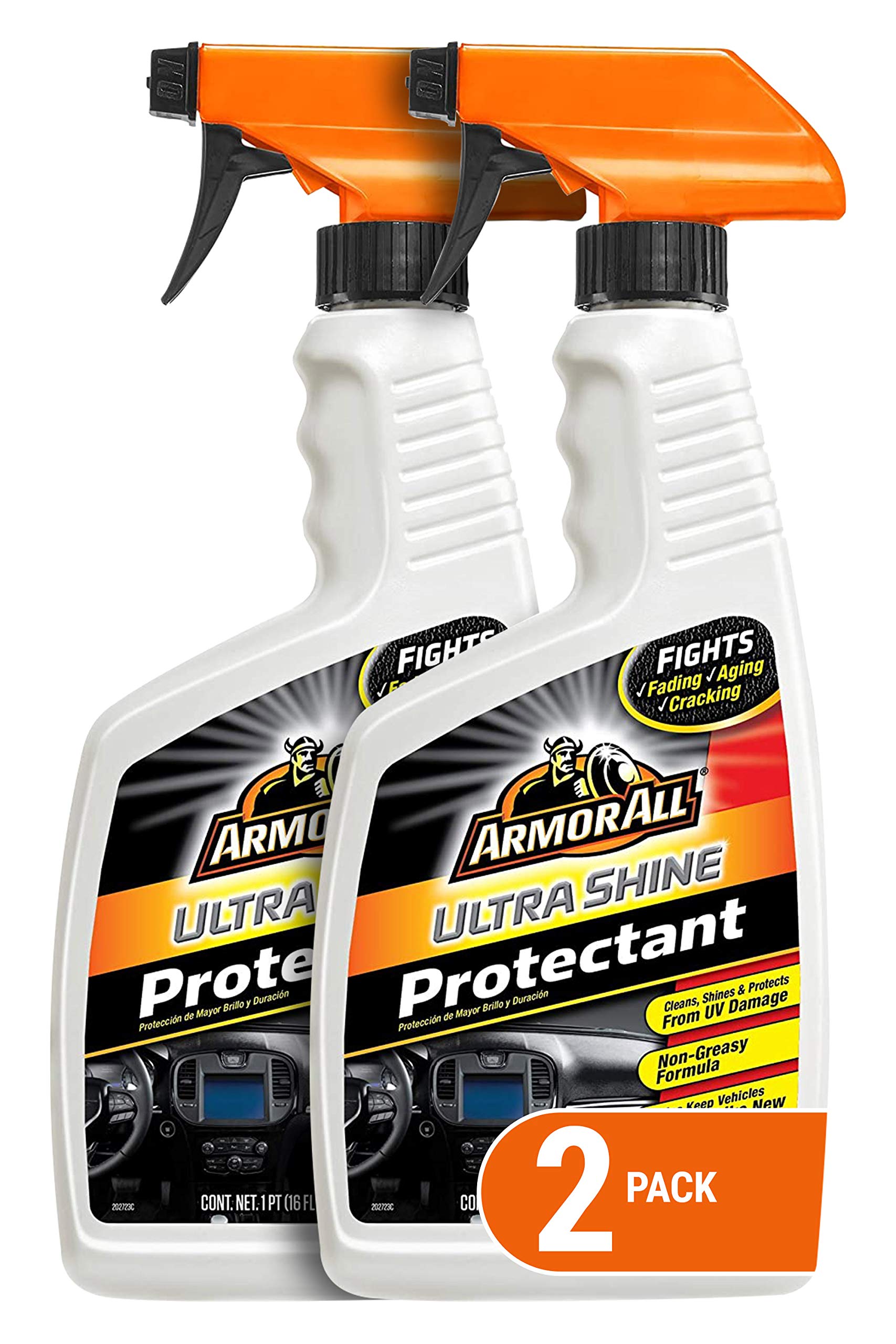 Armor All Car Cleaner And Car Protectant, Spray Bottle Cleaner And Protectant For Cars, Trucks, Motorcycles, 16 Fl Oz Each, 2 Pa