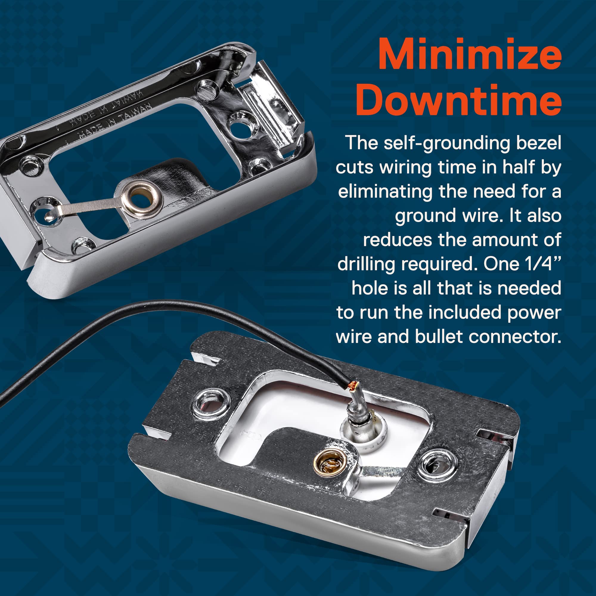 True Mods 12Pc 2.5'' Amber + Red Led Trailer Marker Light W/Chrome Bezel [Dot Fmvss 108] [Sae P2Pc] [Surface Mount] [Waterproof